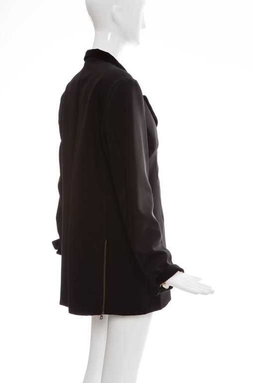 Jean Paul Gaultier Black Wool Zip Front Jacket With Corduroy Trim ...