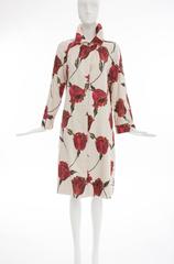 Dries Van Noten Runway Silk Cotton Linen Tulip Print Coat, Spring 2005