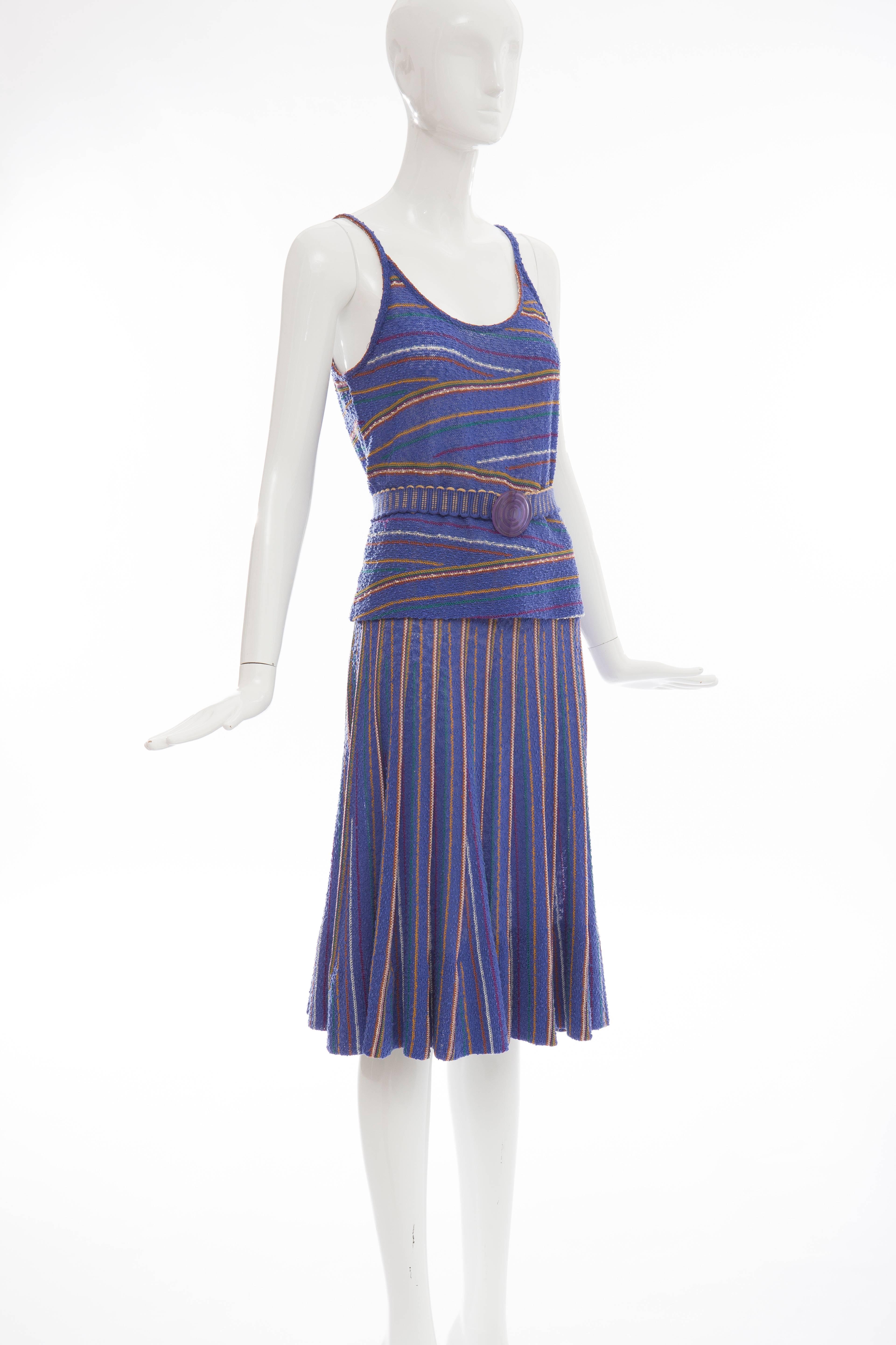 Missoni For Bonwit Teller Wool Nylon Linen Knit Skirt Suit,  Circa 1970s 2