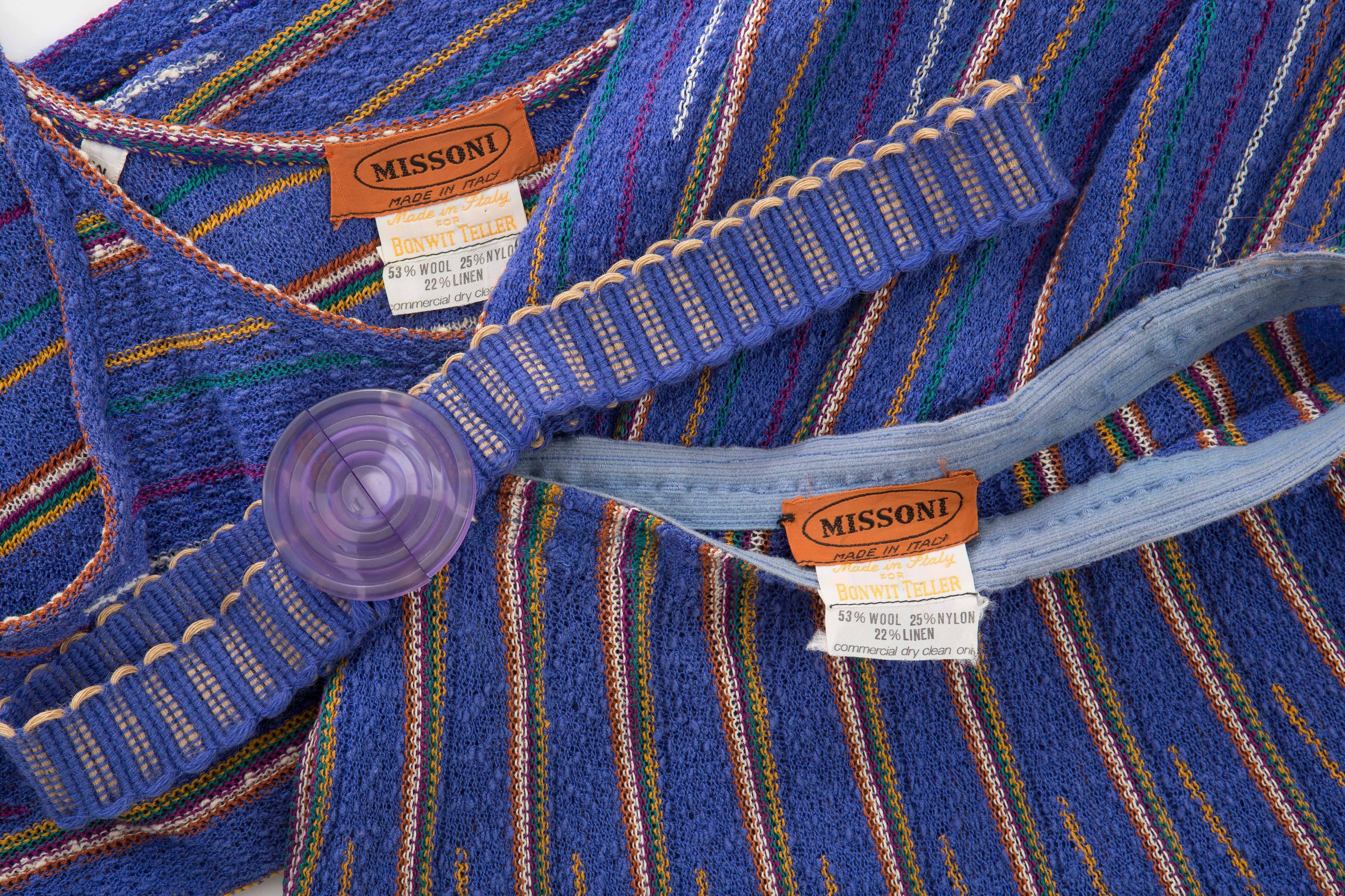Missoni For Bonwit Teller Wool Nylon Linen Knit Skirt Suit,  Circa 1970s 5