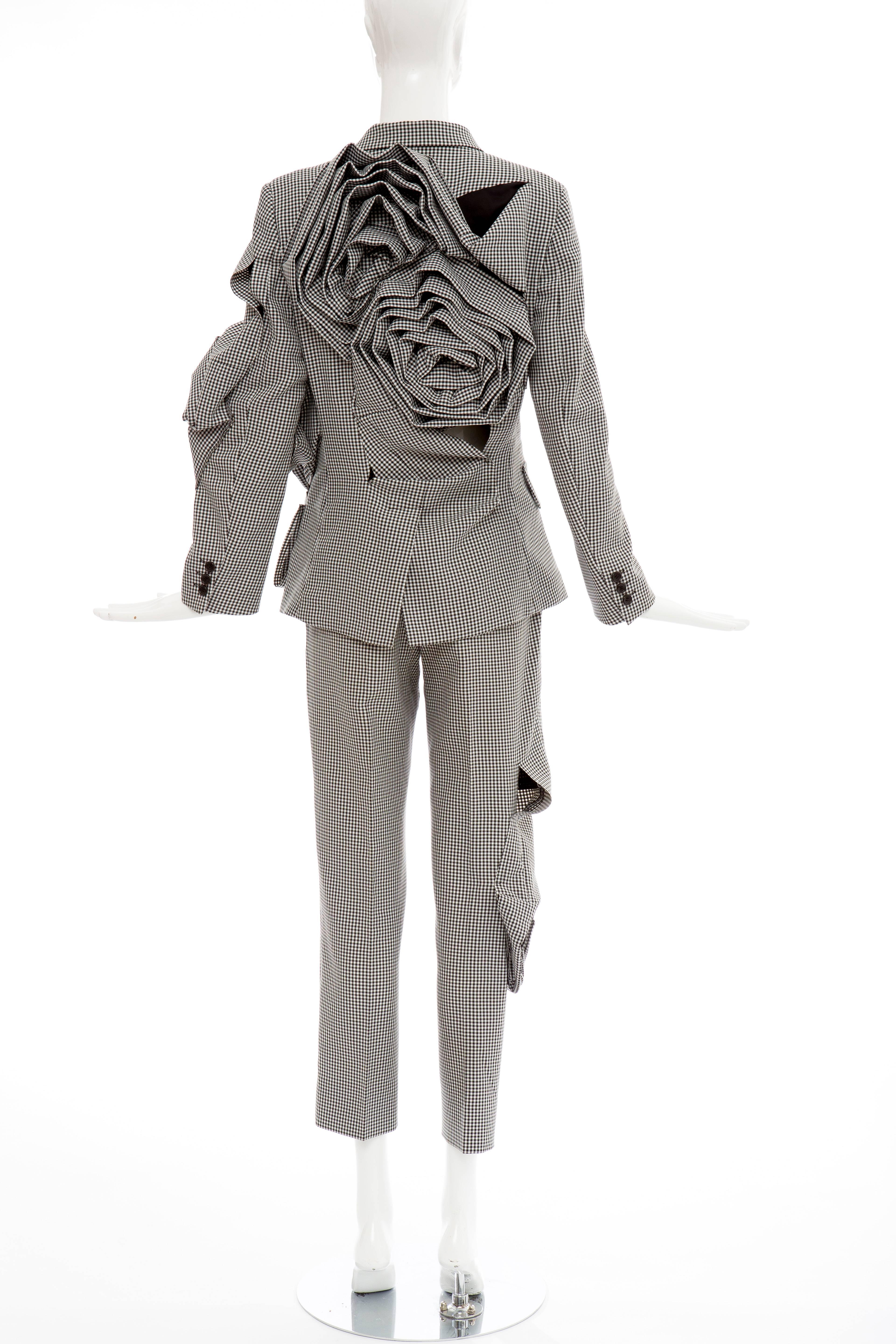 Gray Comme des Garcons Black - White Houndstooth Pant Suit Autumn - Winter 2013