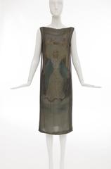 Dolce & Gabbana Runway Virgin Mary Silk Chiffon Print Dress, Spring 1998