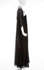 Bill Blass Black Nun's Cloth Strapless Evening Dress, Circa 1970's