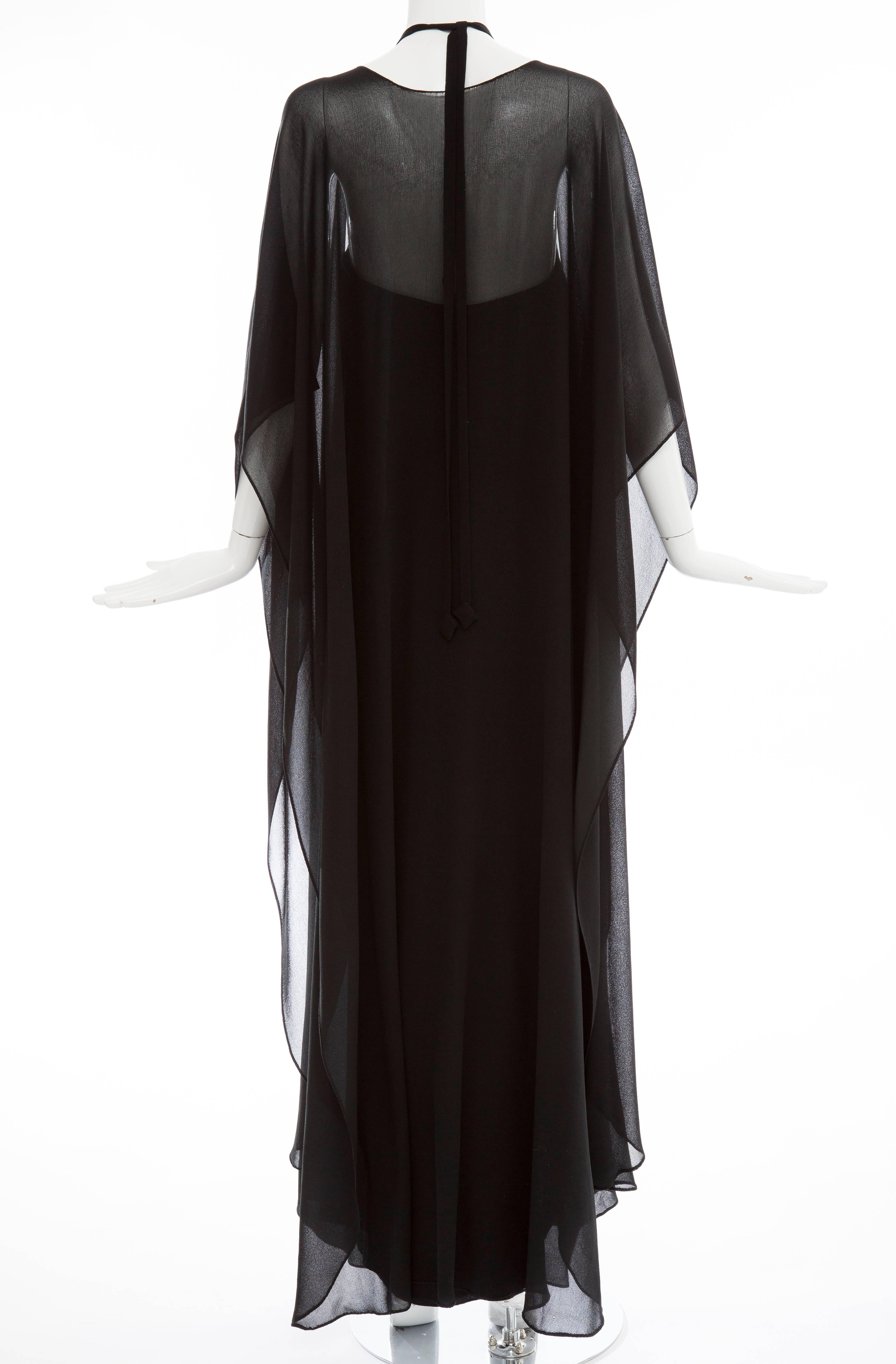 Bill Blass Black Nun's Cloth Strapless Evening Dress, Circa 1970's In Excellent Condition For Sale In Cincinnati, OH