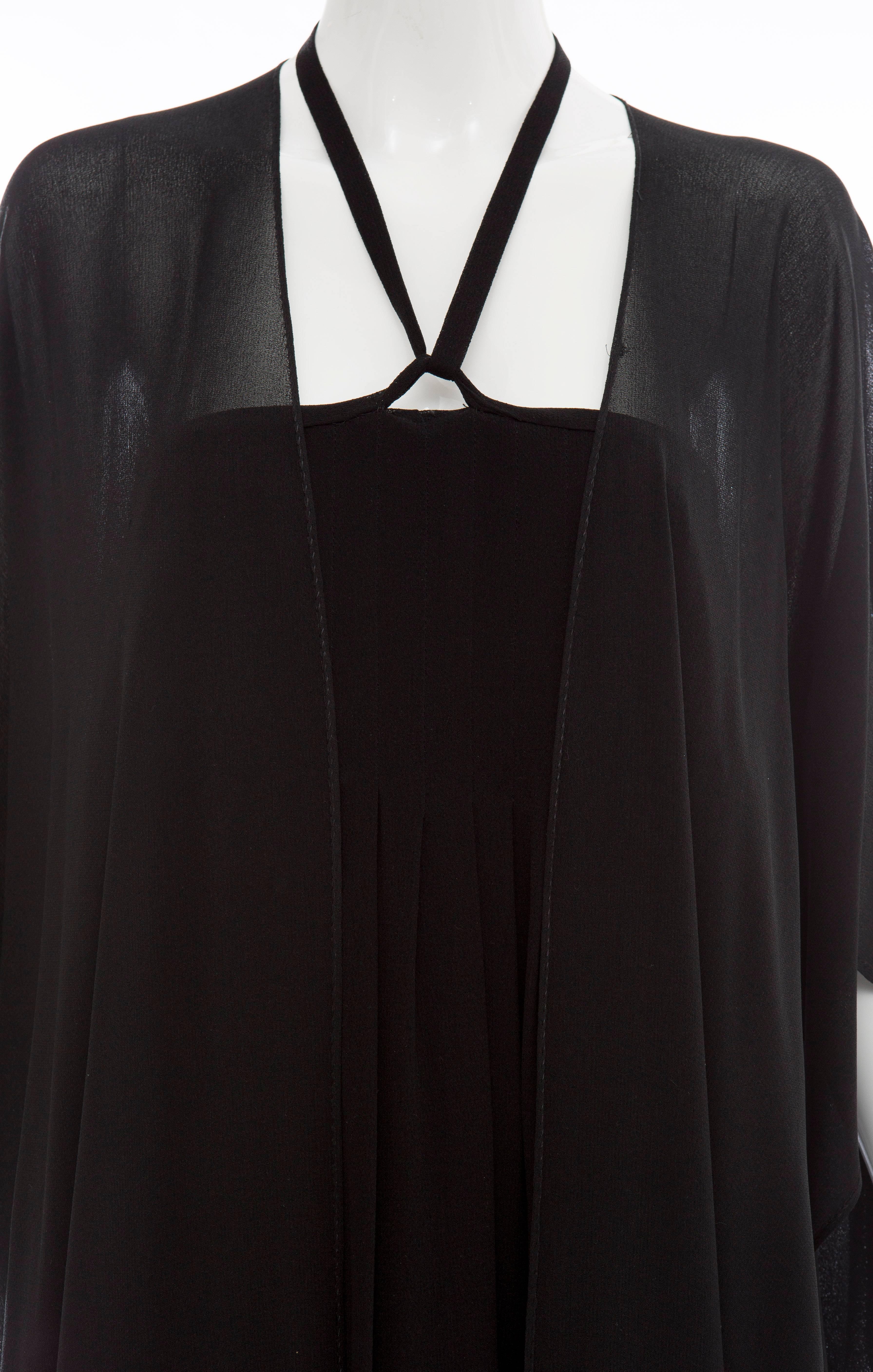 Bill Blass Black Nun's Cloth Strapless Evening Dress, Circa 1970's For Sale 2