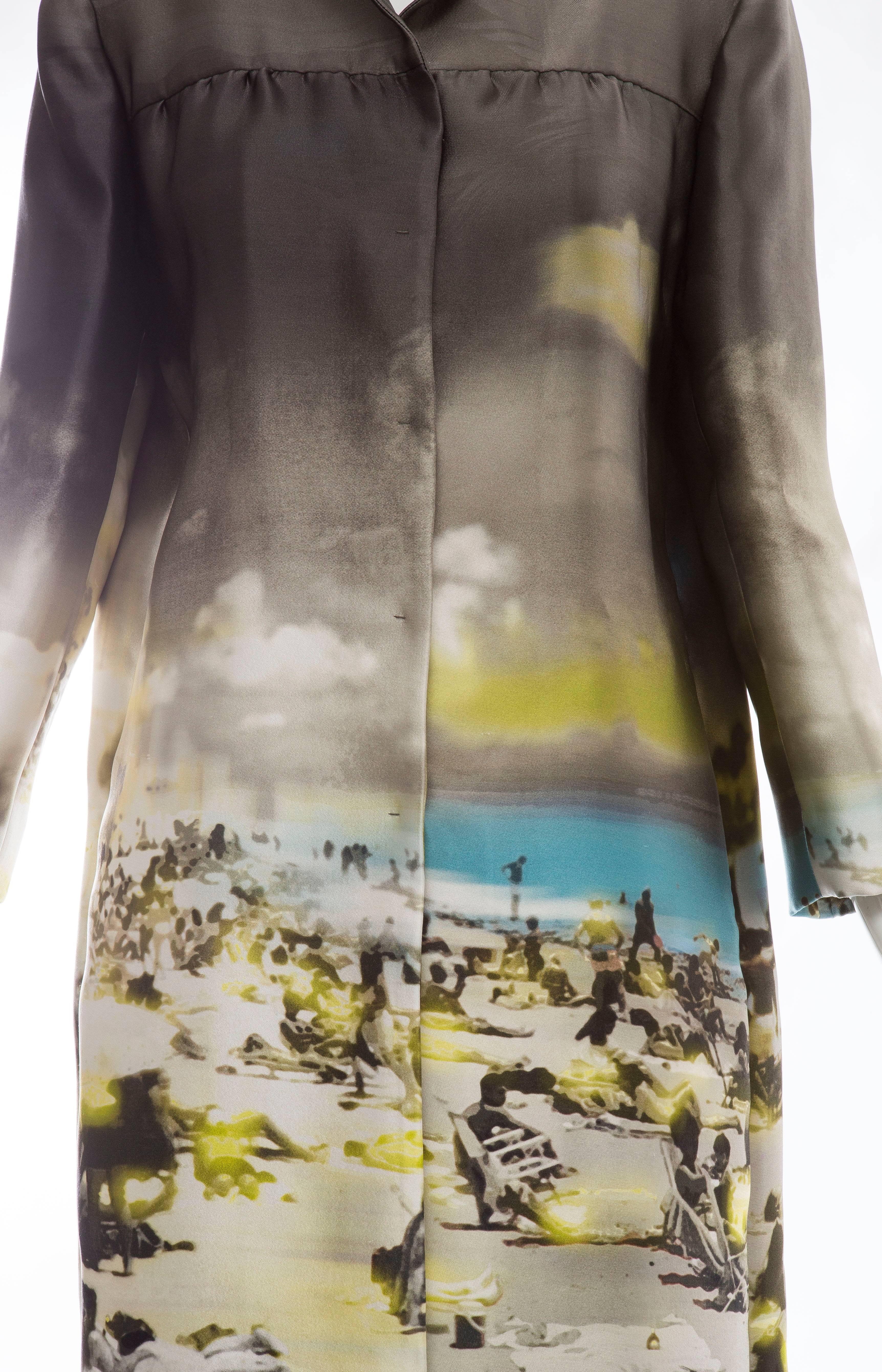 Women's Prada Silk Printed Snap Front Coat, Spring - Summer 2010
