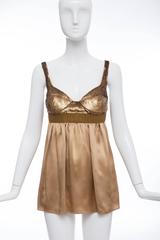 Proenza Schouler Bronze Sequin & Silk Satin Bustier, Spring - Summer 2005