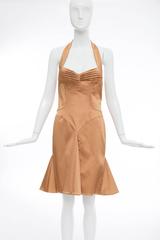 Zac Posen Bronze Silk Stretch Satin Xanadu Dress, Spring - Summer 2004