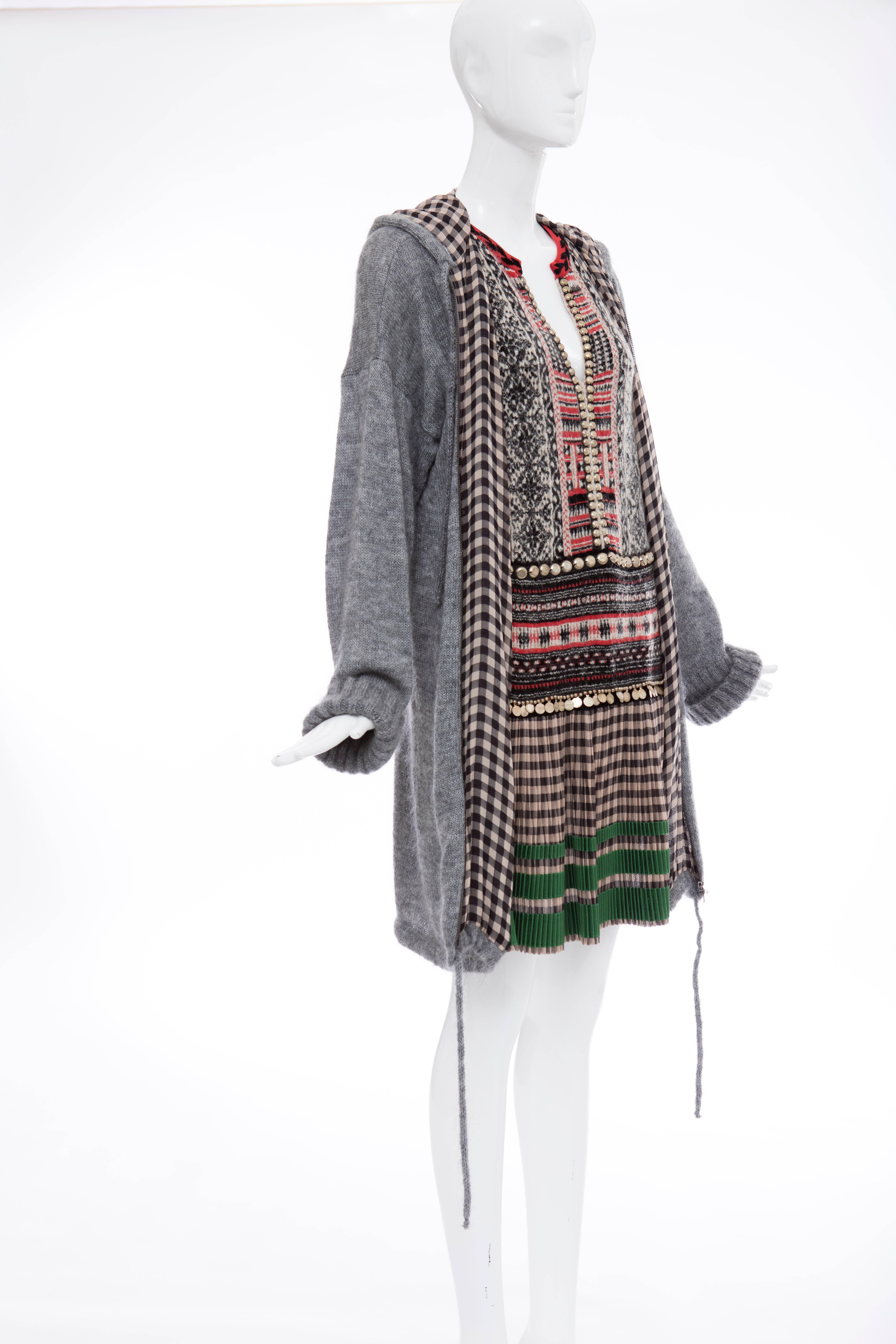 Women's Jean Paul Gaultier Mohair Nylon Knit Dress With Hood , Autumn - Winter 2010