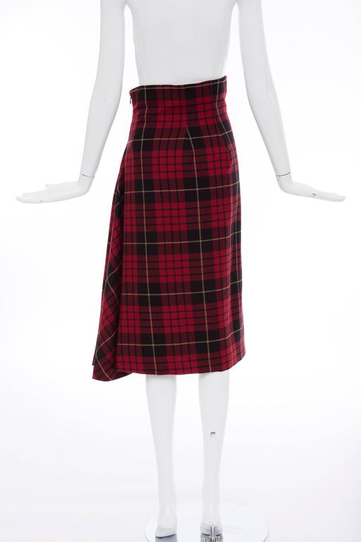 Alexander McQueen Red Wool Tartan Plaid High - Waisted Skirt, Fall 2006 ...