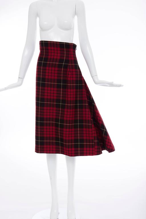 Alexander McQueen Red Wool Tartan Plaid High - Waisted Skirt, Fall 2006 ...