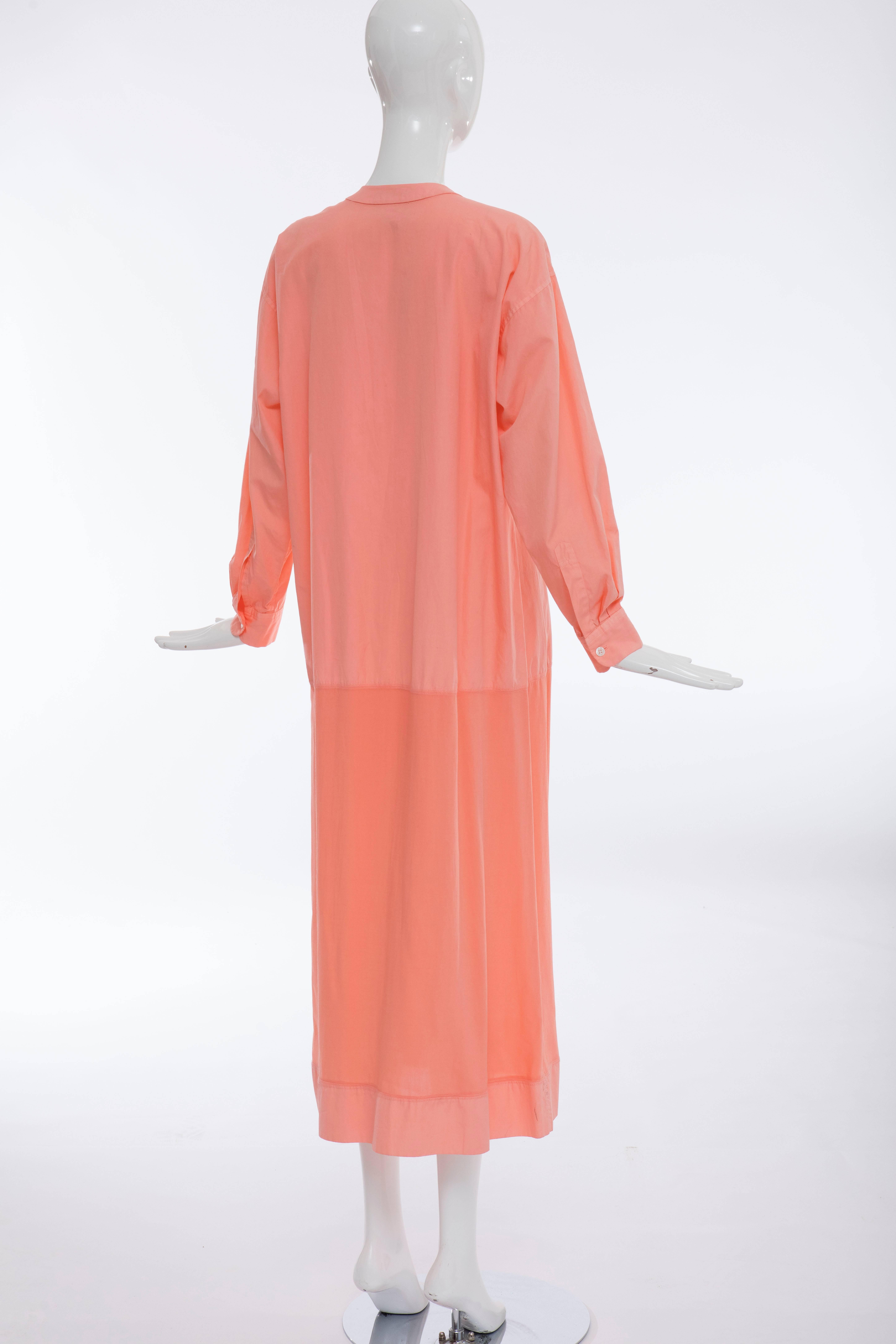 Issey Miyake Cotton Button Front Long Dress, Spring - Summer 1995 In Excellent Condition For Sale In Cincinnati, OH