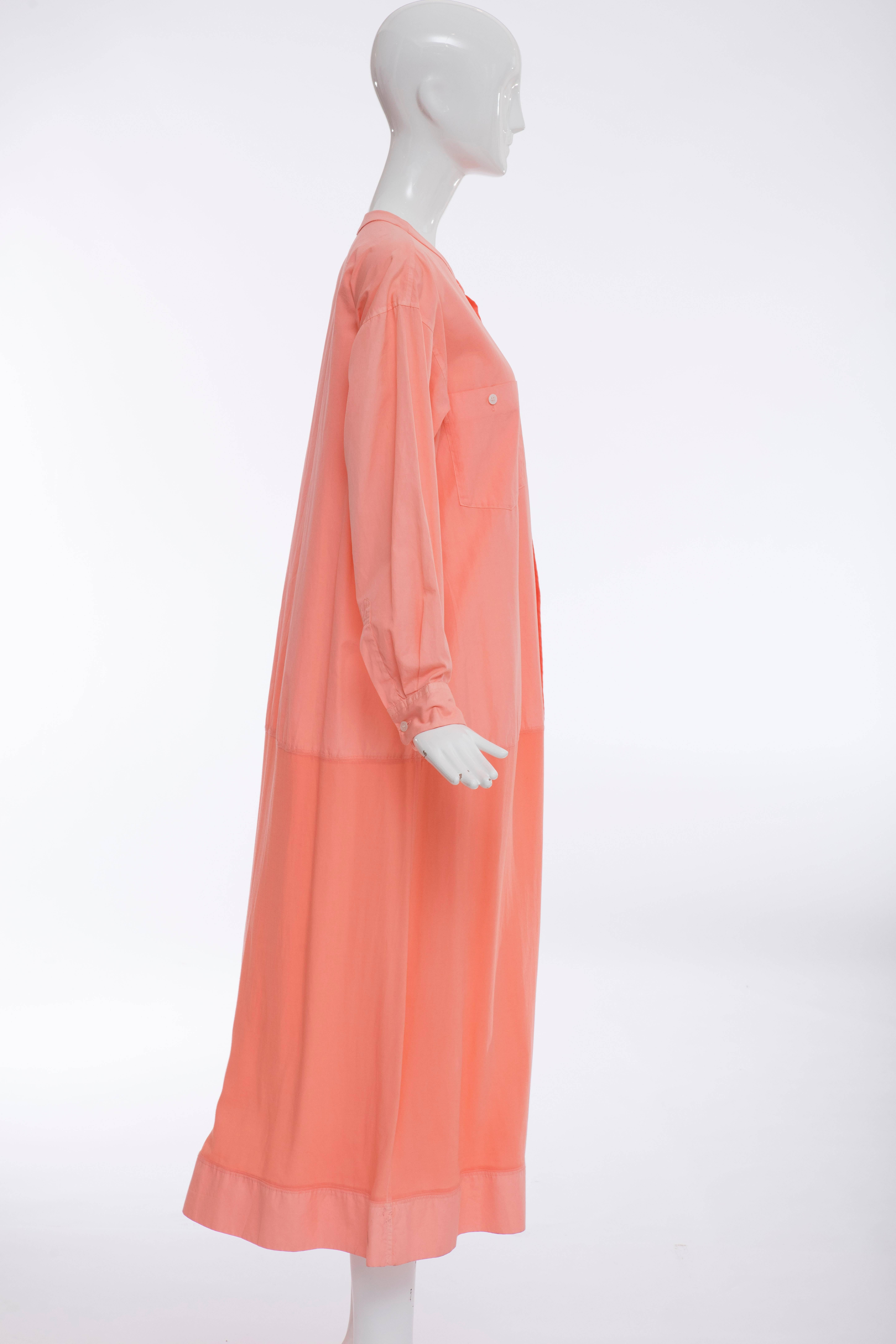 Women's Issey Miyake Cotton Button Front Long Dress, Spring - Summer 1995 For Sale
