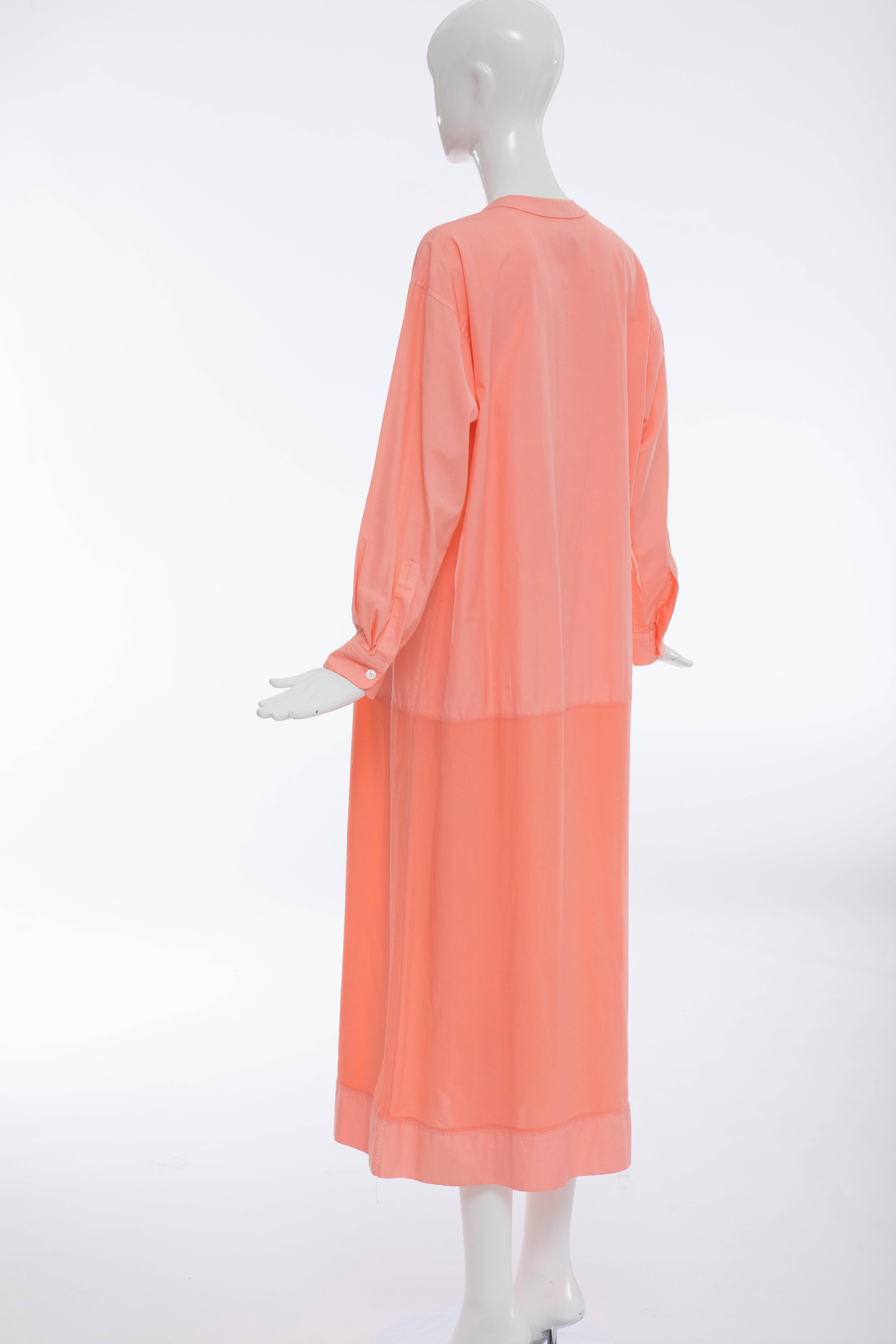 Issey Miyake Cotton Button Front Long Dress, Spring - Summer 1995 For Sale 1
