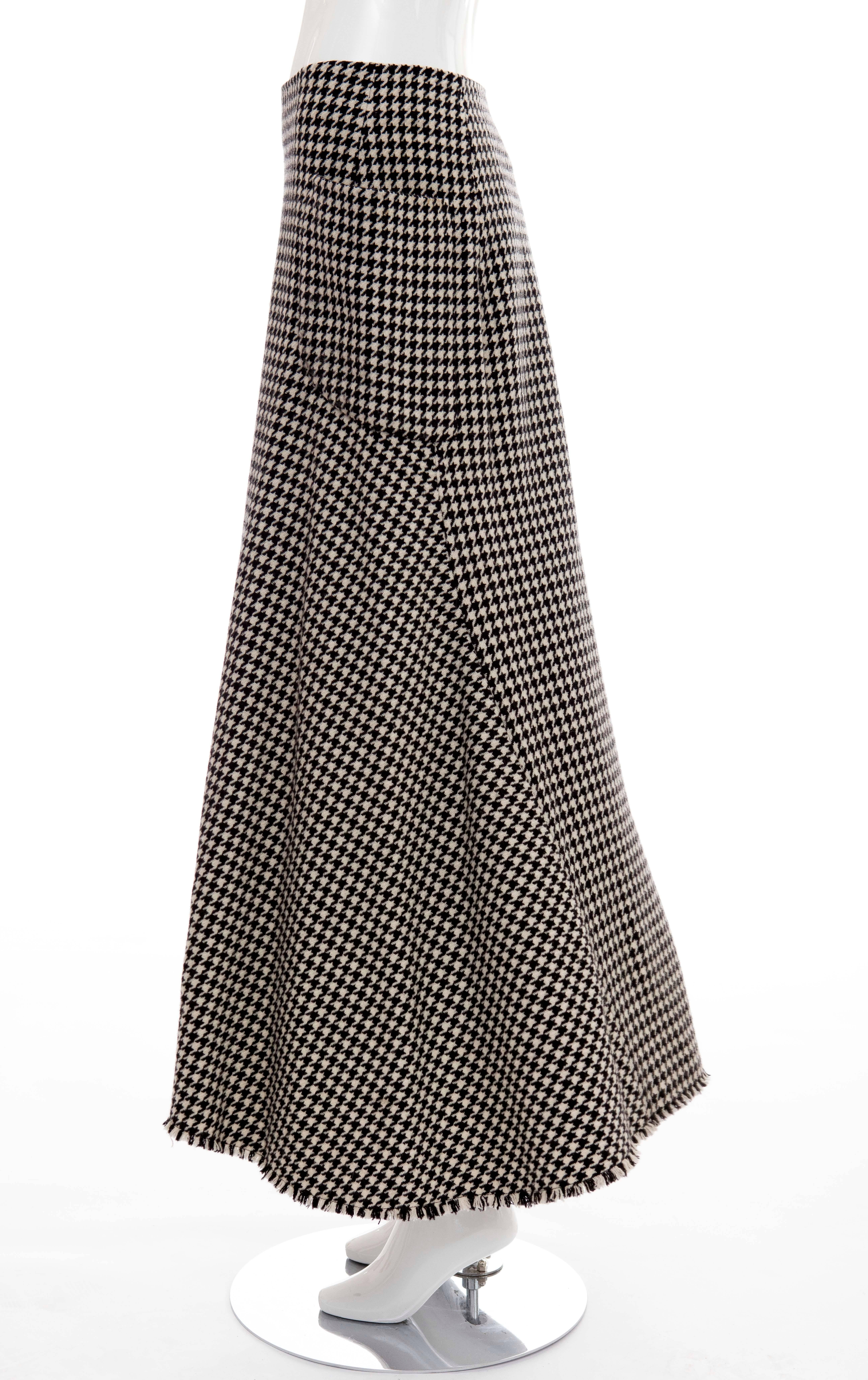 Yohji Yamamoto Wool Houndstooth Flared Skirt, Autumn - Winter 2003 In Excellent Condition In Cincinnati, OH