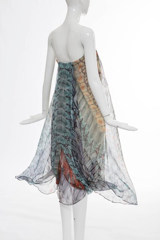 Alexander McQueen Butterfly Printed Silk Chiffon Dress, Spring Summer