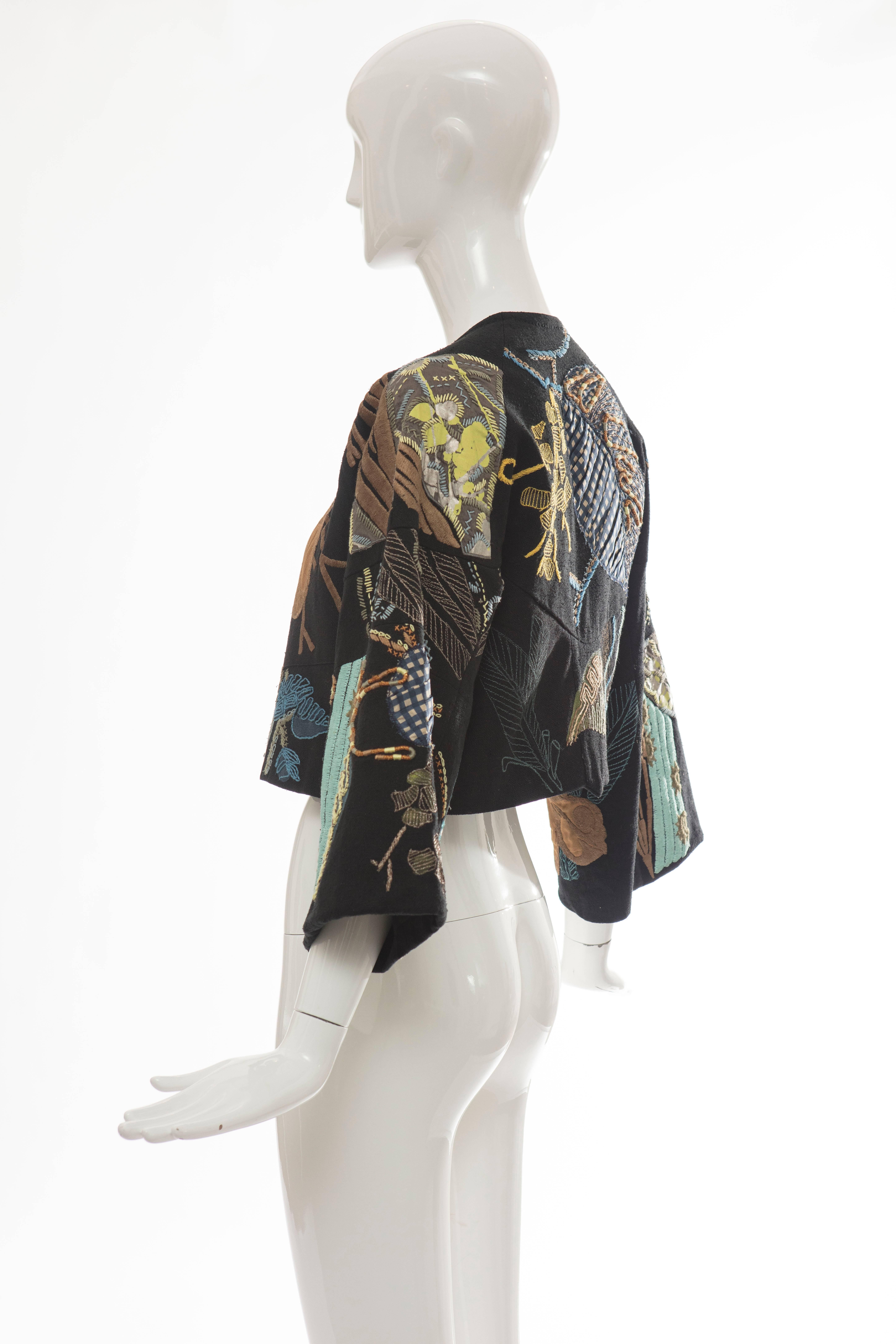 Dries Van Noten Black Silk Embroidered Jacket, Spring - Summer 2006 2