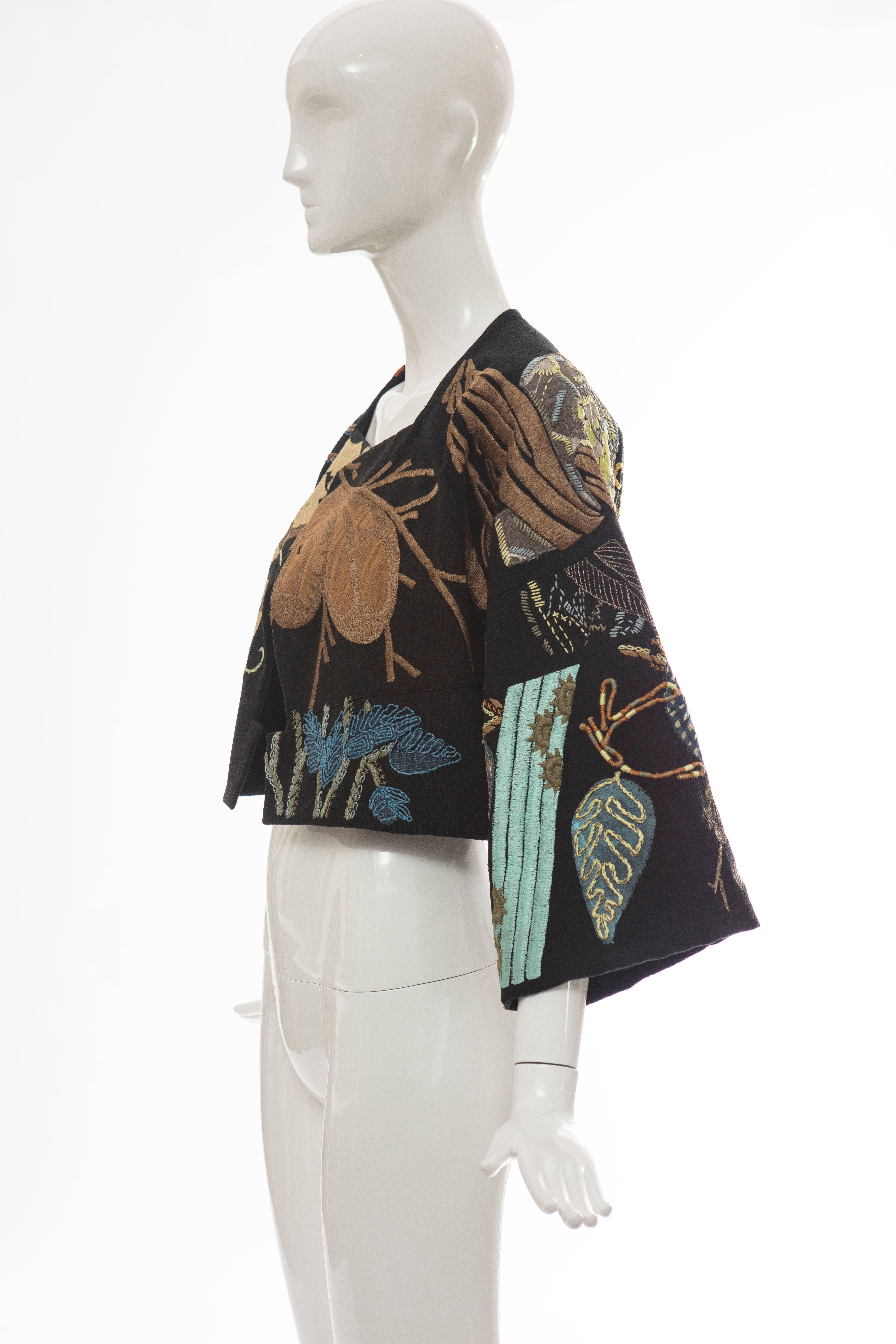 Dries Van Noten Black Silk Embroidered Jacket, Spring - Summer 2006 4