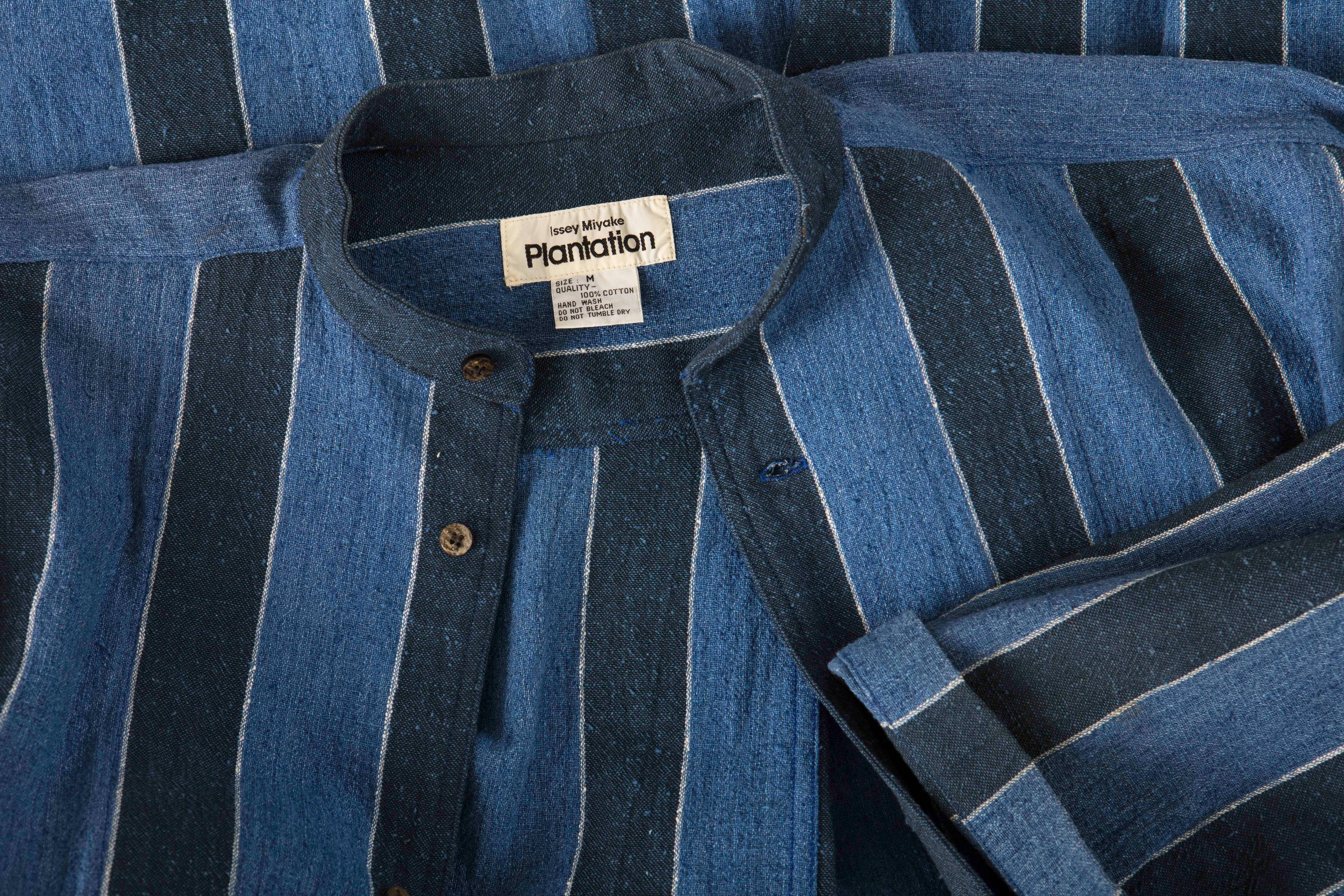 Issey Miyake Plantation Woven Cotton Button Front Shirt, Circa: 1980's For Sale 5