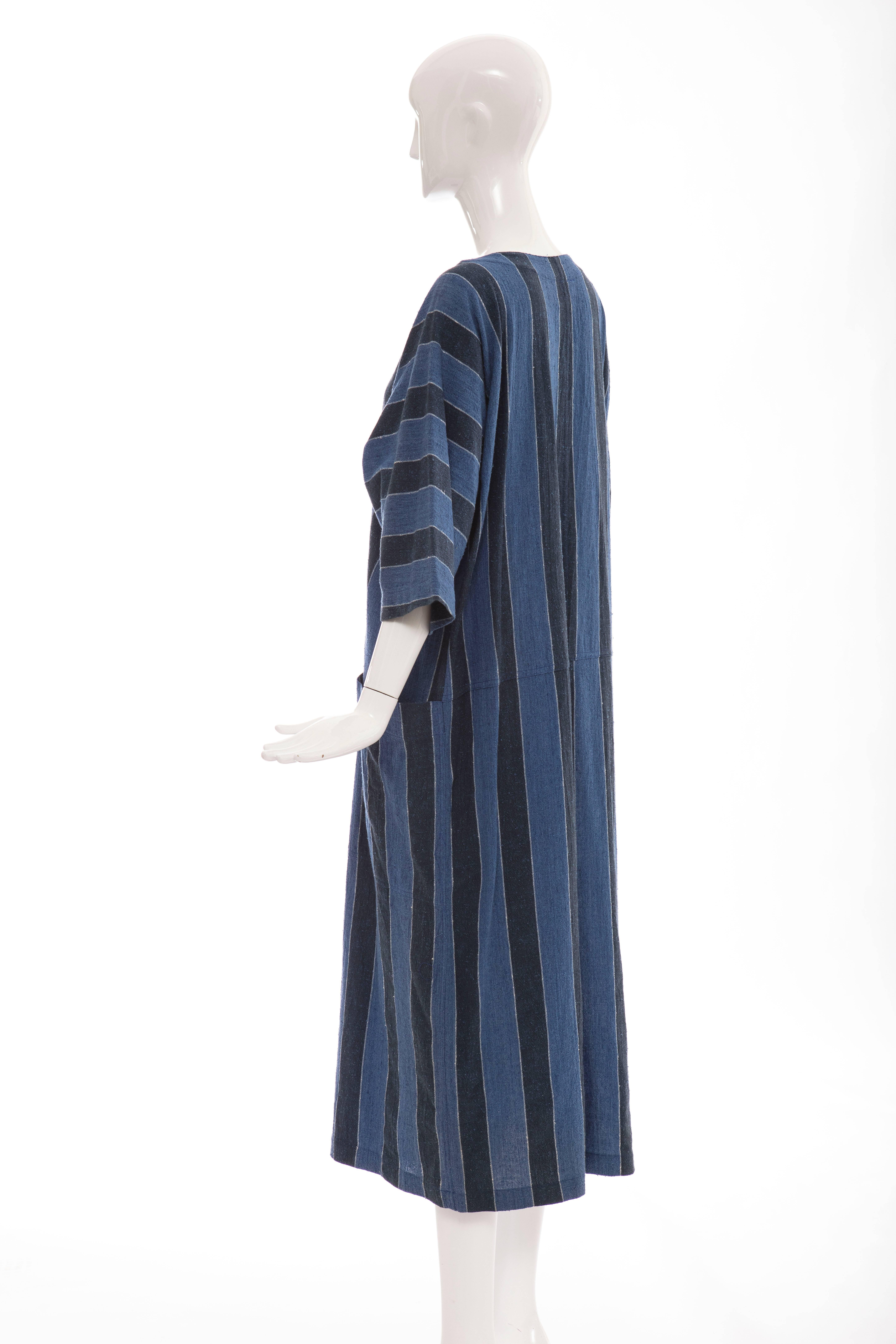 Issey Miyake Plantation Woven Cotton Dress, Circa: 1980's For Sale 1