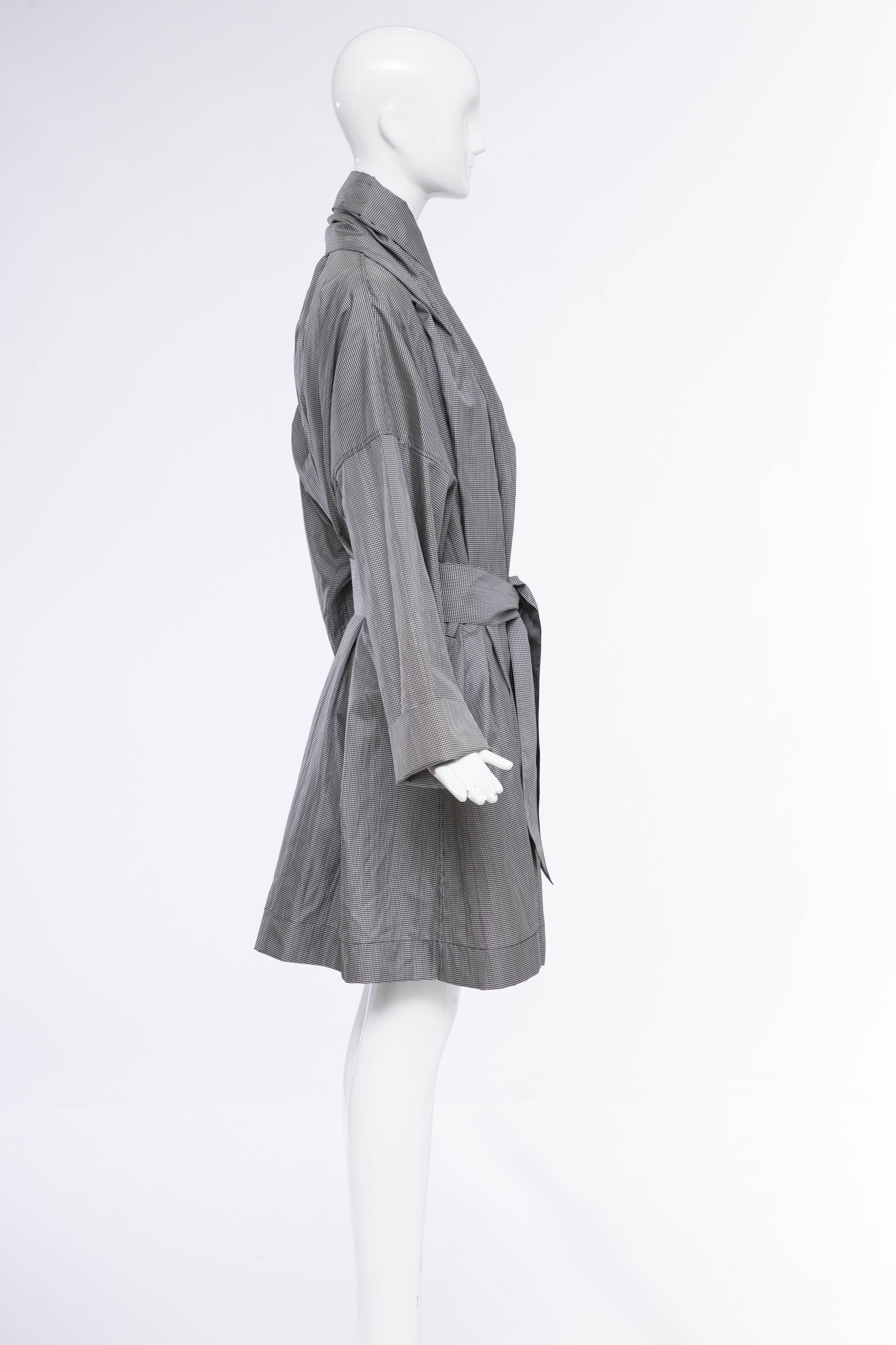 Gray Issey Miyake Houndstooth Trench Coat Metropolitan of Art Collection, Circa 1985 For Sale