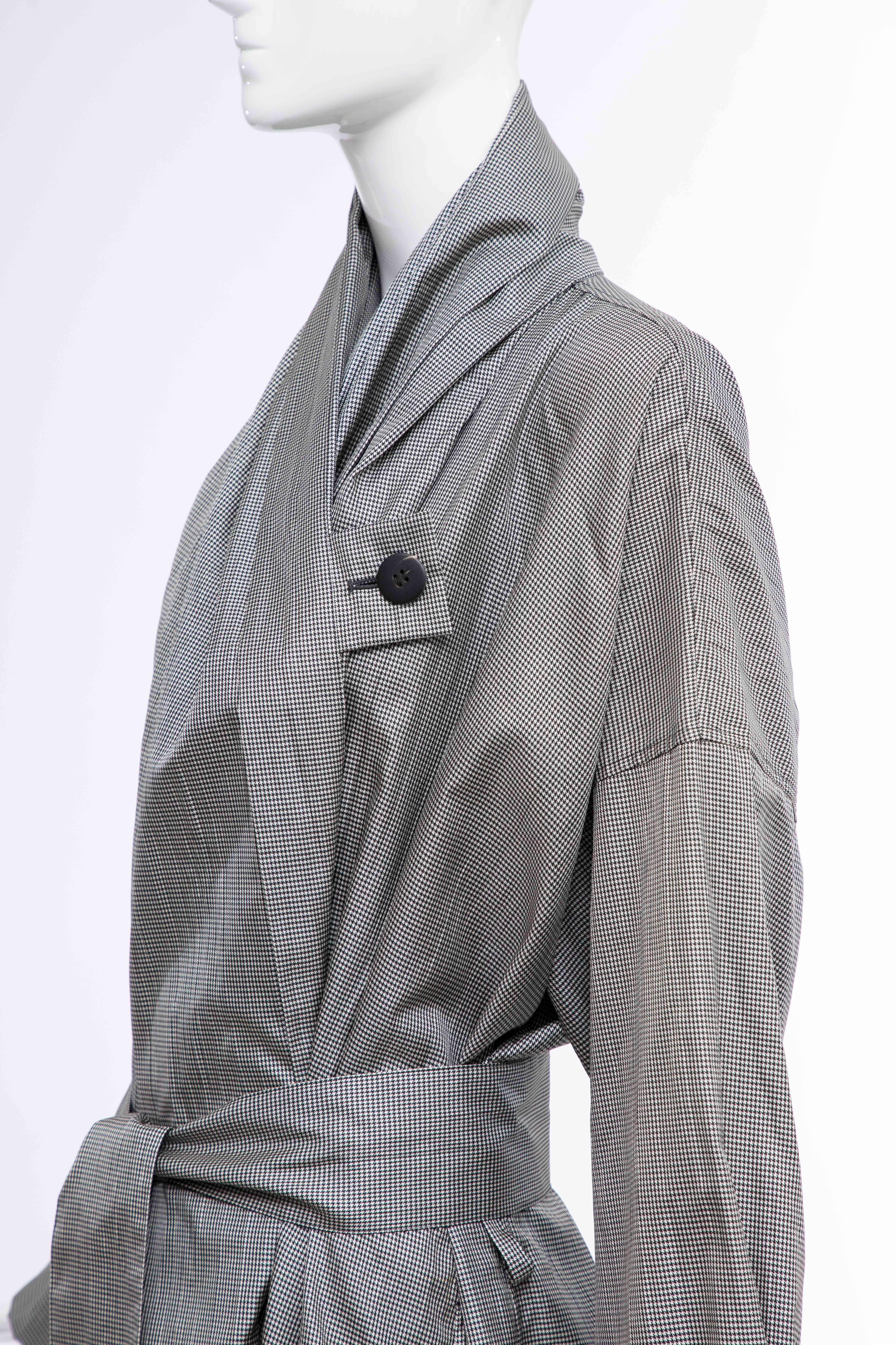 Women's Issey Miyake Houndstooth Trench Coat Metropolitan of Art Collection, Circa 1985 For Sale
