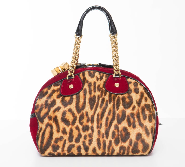 John Galliano Christian Dior Leopard Velvet Gambler Handbag, Fall 2004