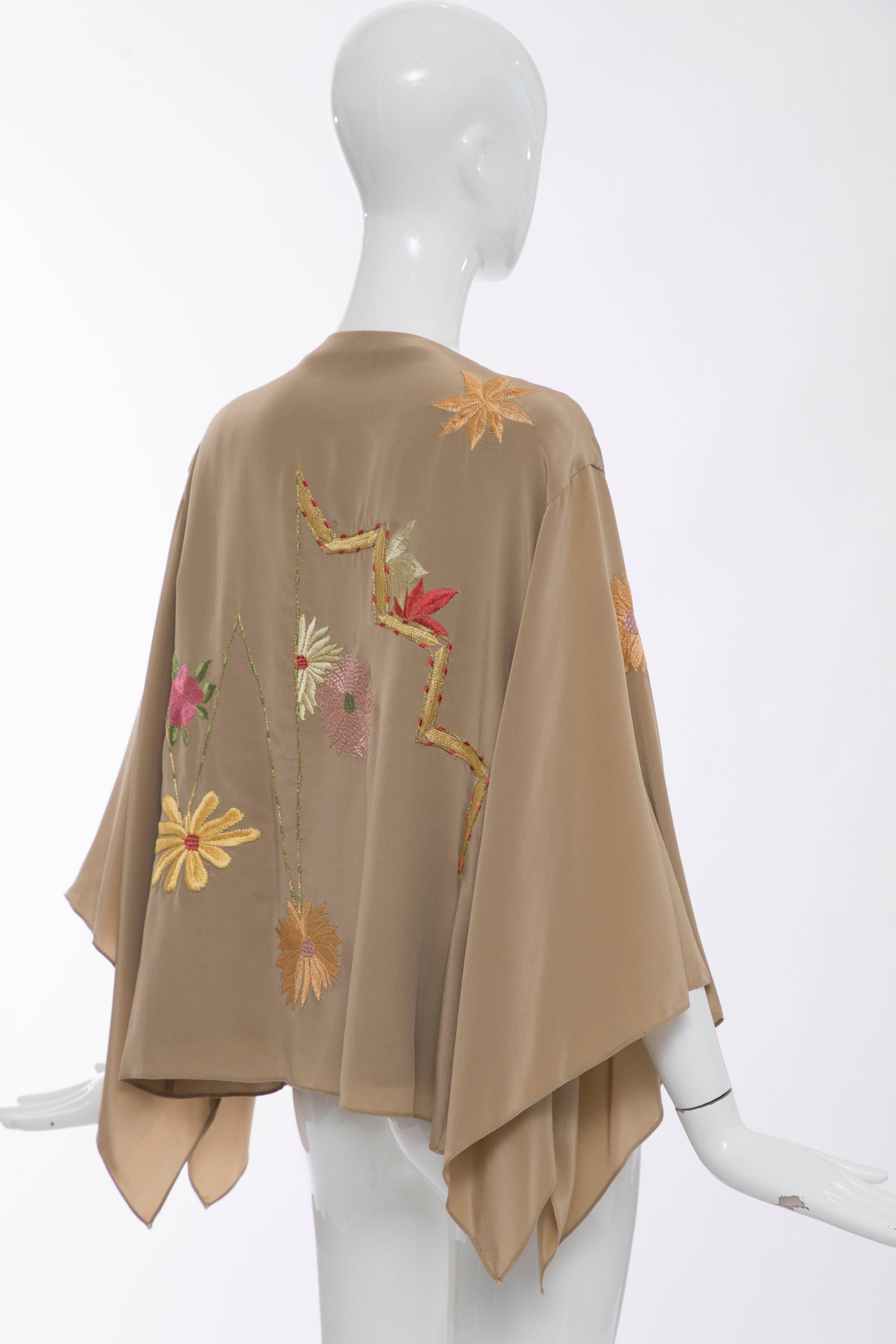Natori Silk Floral Embroidered Kimono Jacket, Spring 2005 1