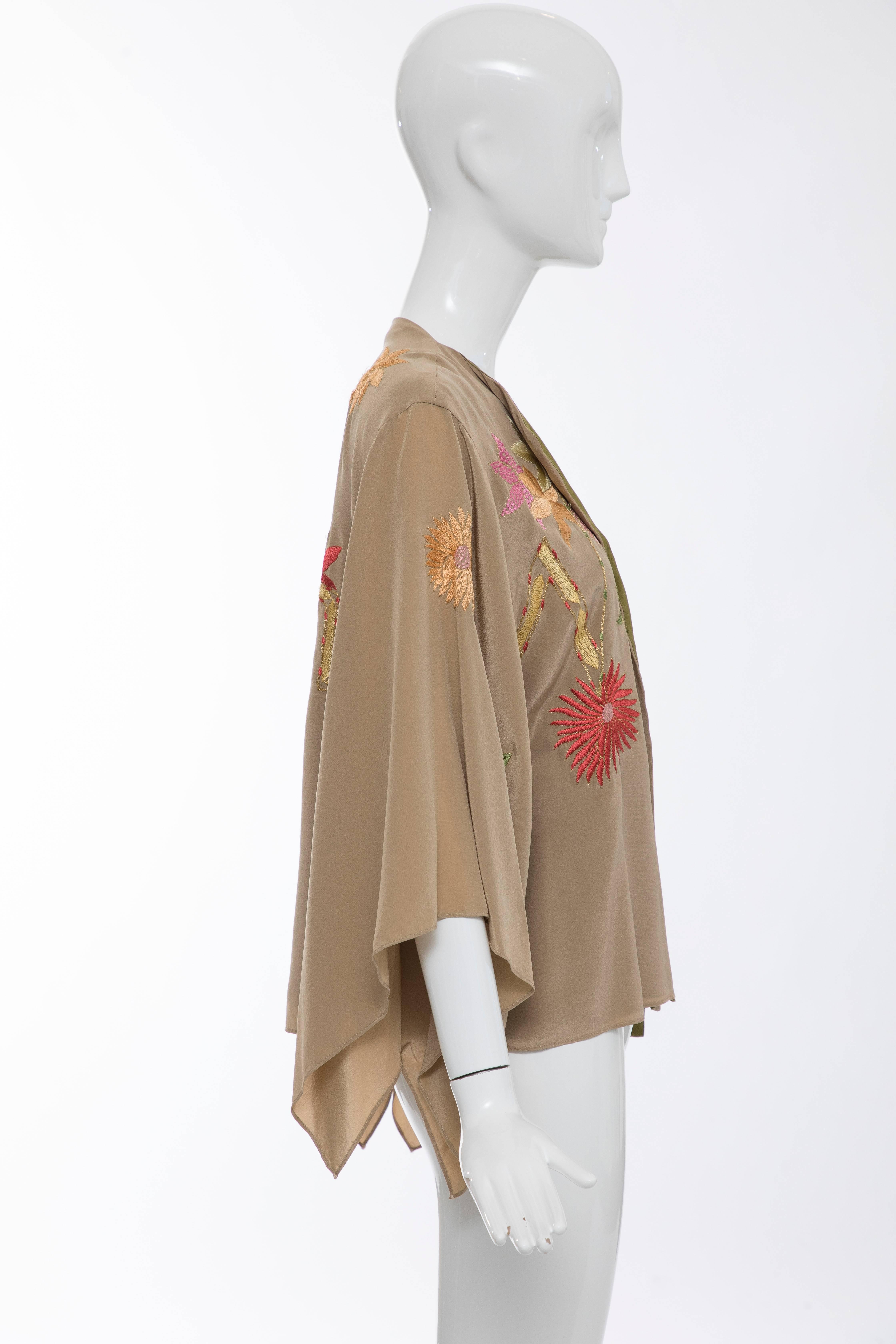 Natori Silk Floral Embroidered Kimono Jacket, Spring 2005 2