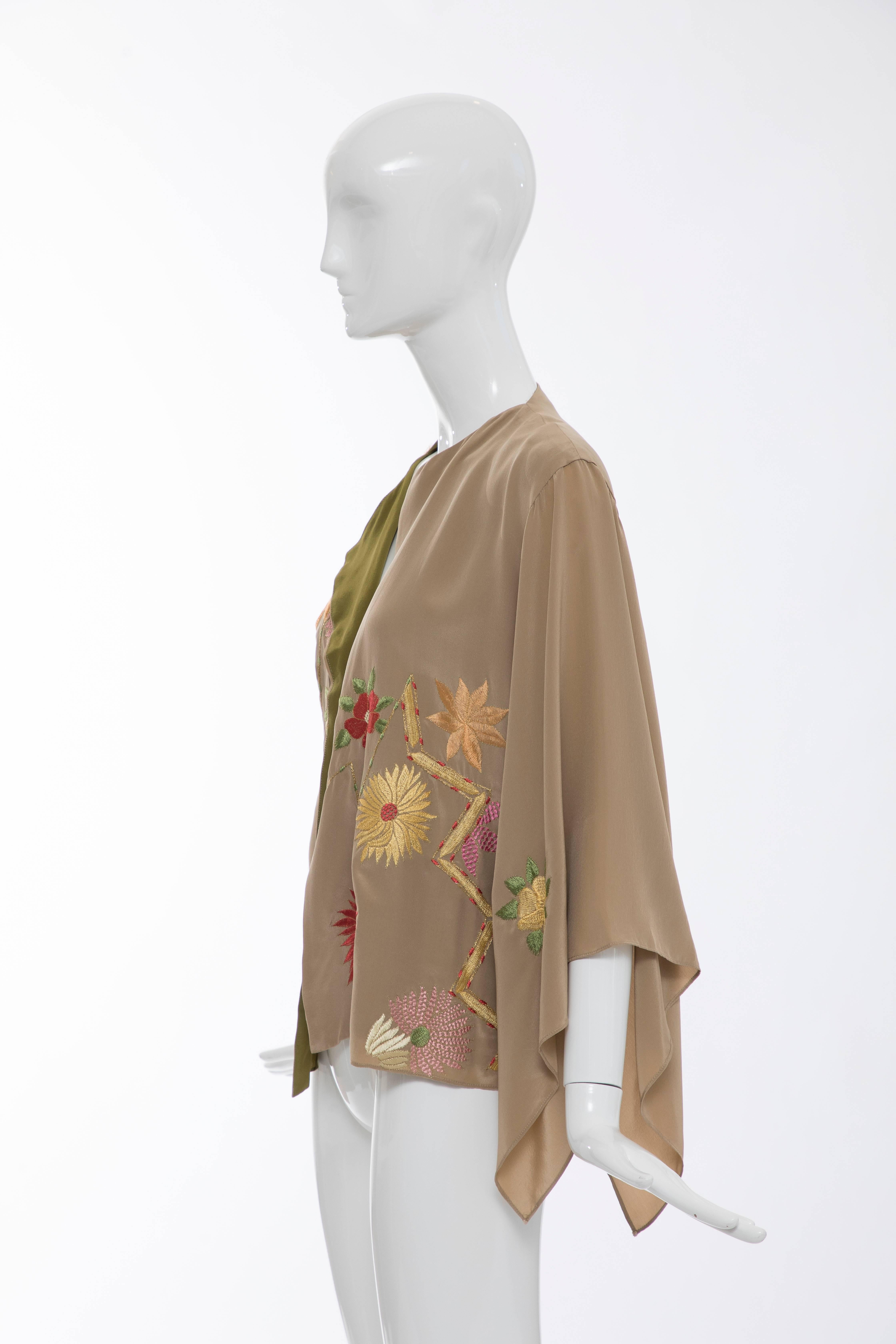 Natori Silk Floral Embroidered Kimono Jacket, Spring 2005 3