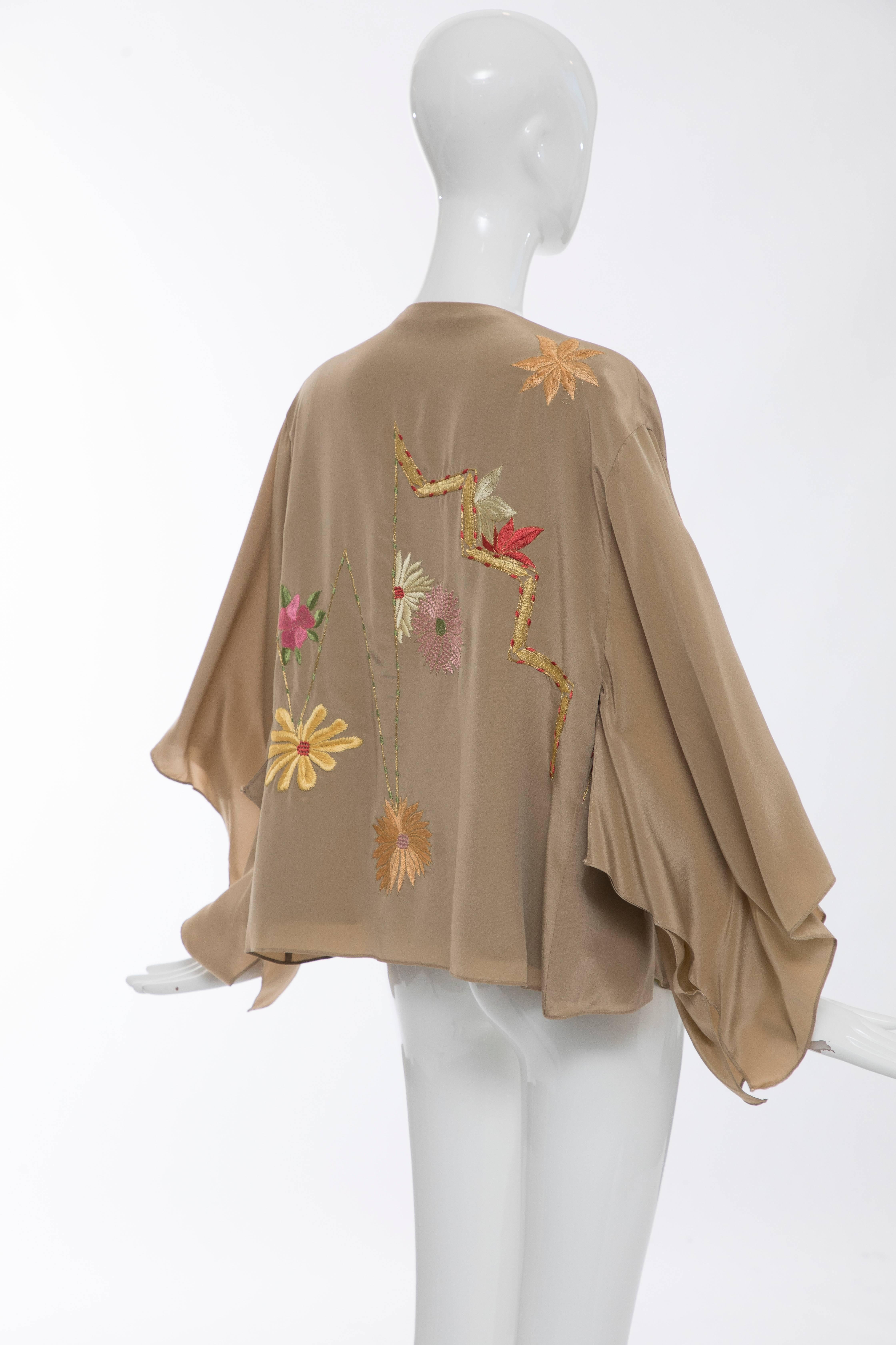 Natori Silk Floral Embroidered Kimono Jacket, Spring 2005 4