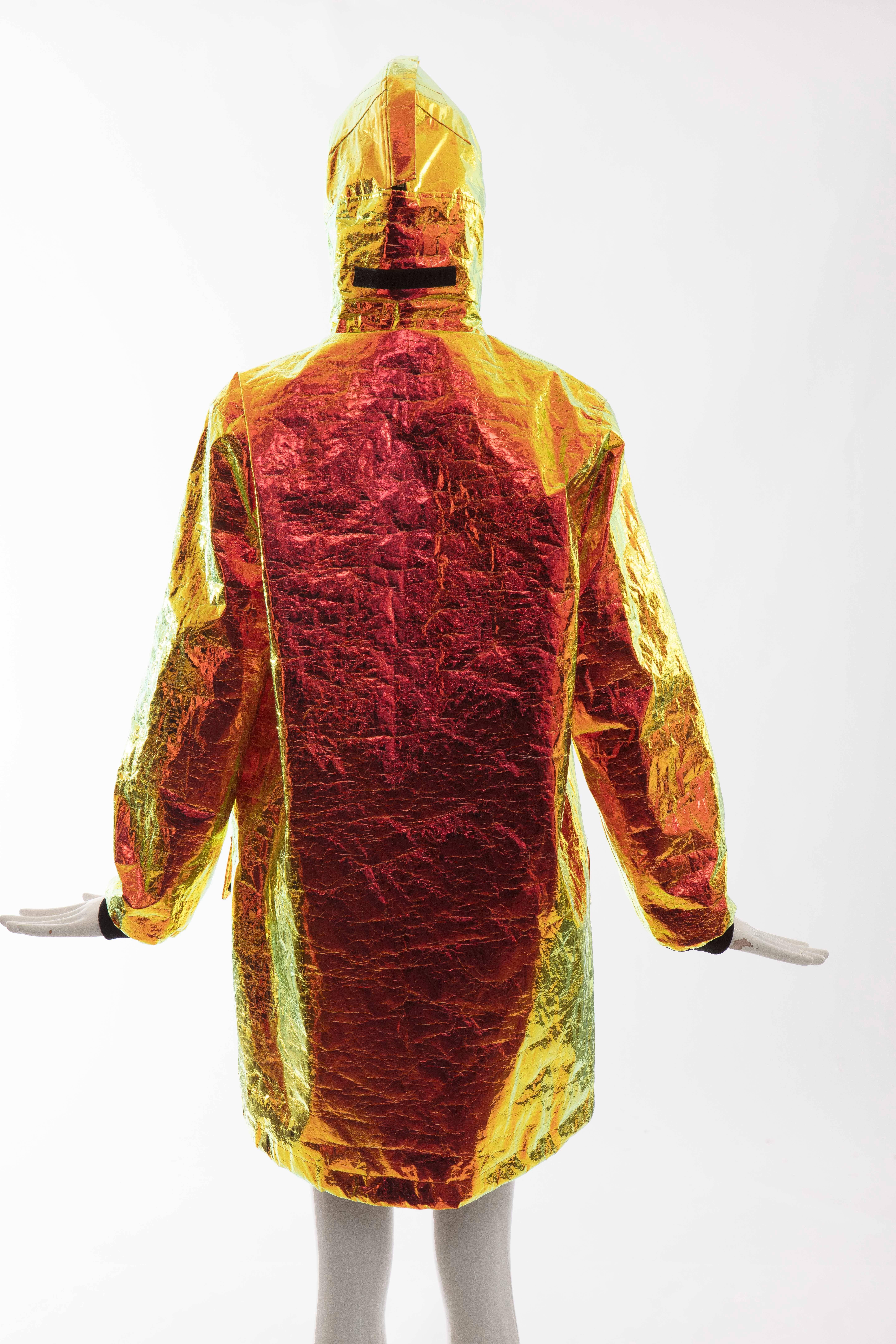Brown Wanda Nylon Iridescent Metallic Foil Hooded Parka, Autumn - Winter 2014 For Sale