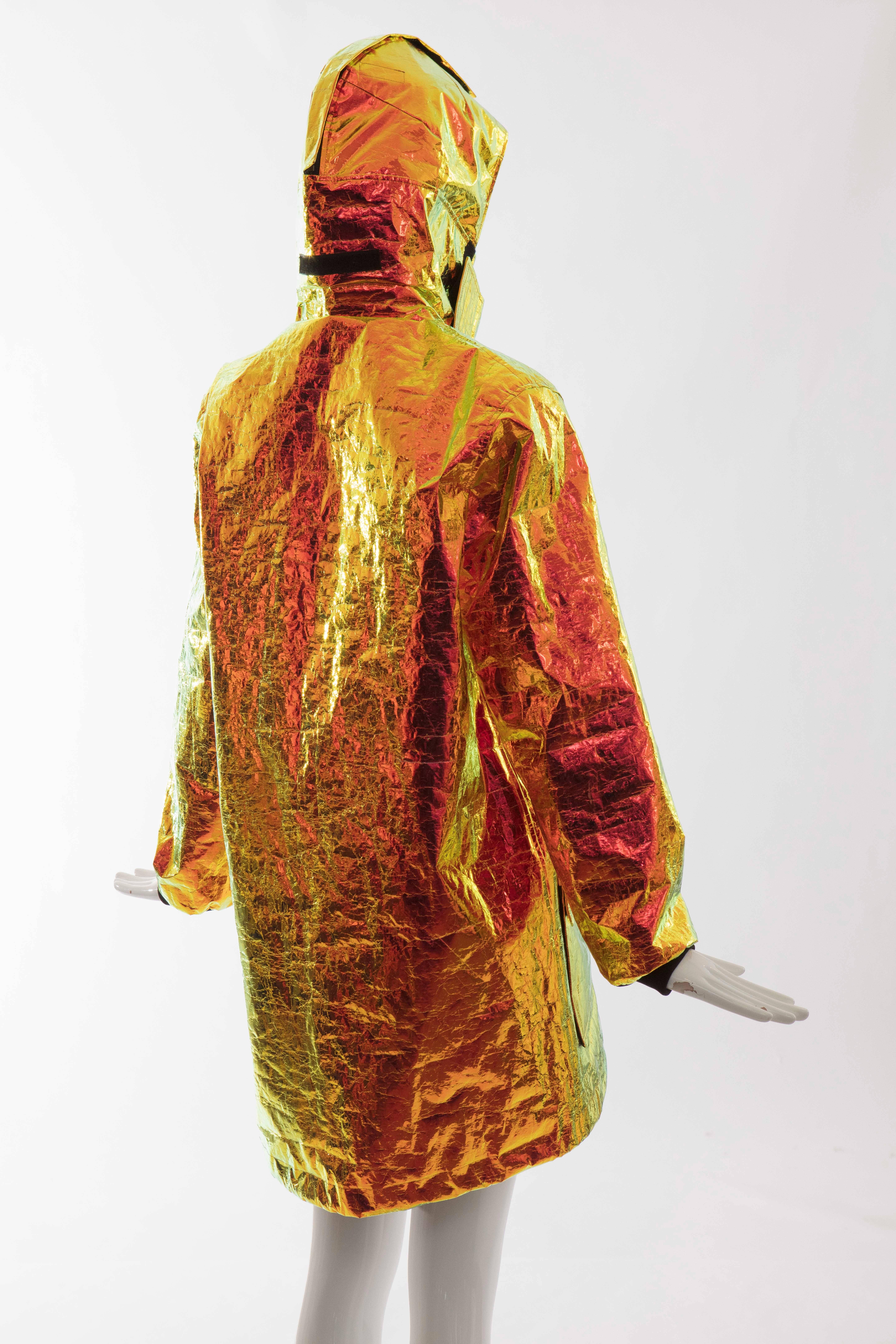 Wanda Nylon Iridescent Metallic Foil Hooded Parka, Autumn - Winter 2014 For Sale 1