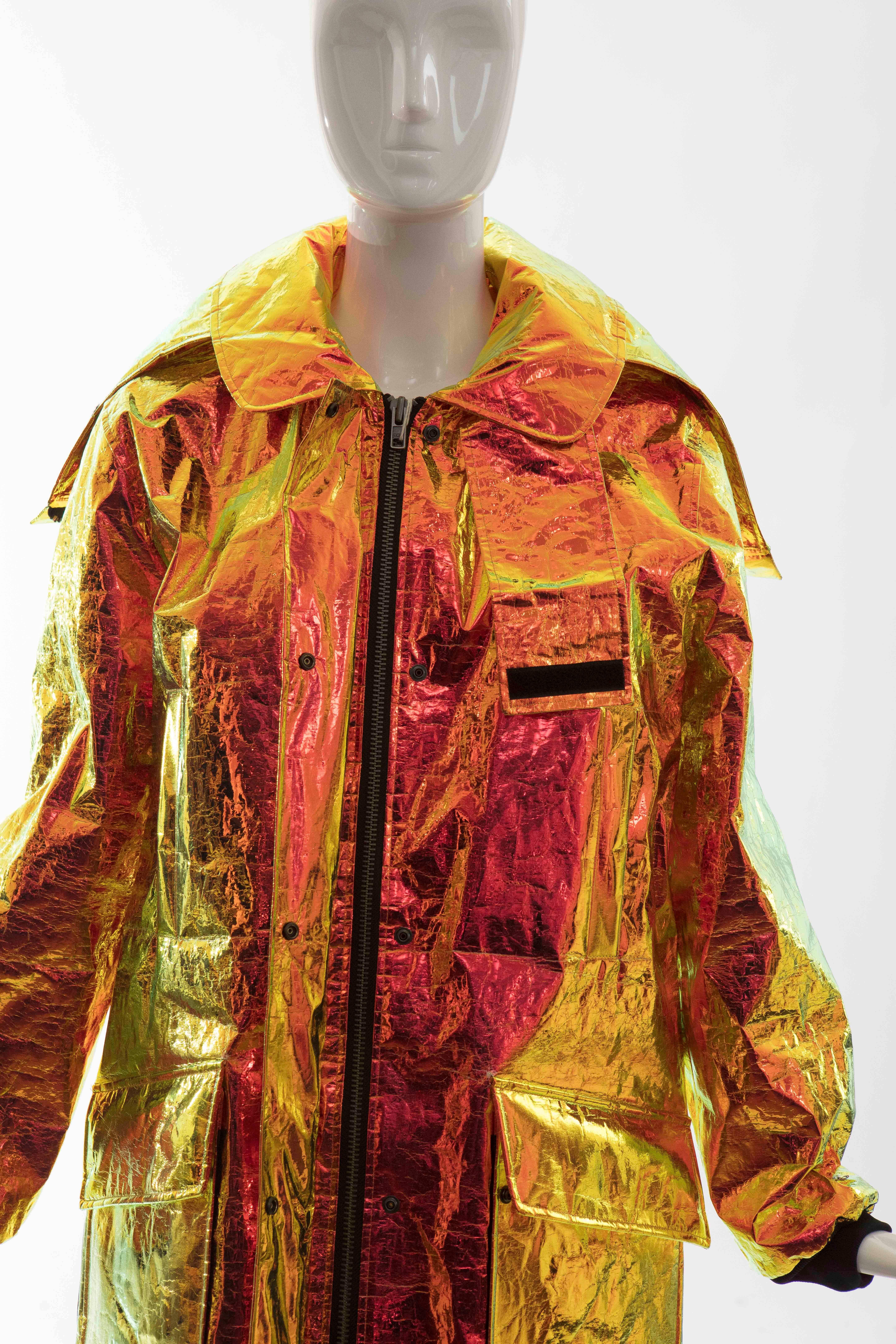 Wanda Nylon Iridescent Metallic Foil Hooded Parka, Autumn - Winter 2014 For Sale 2