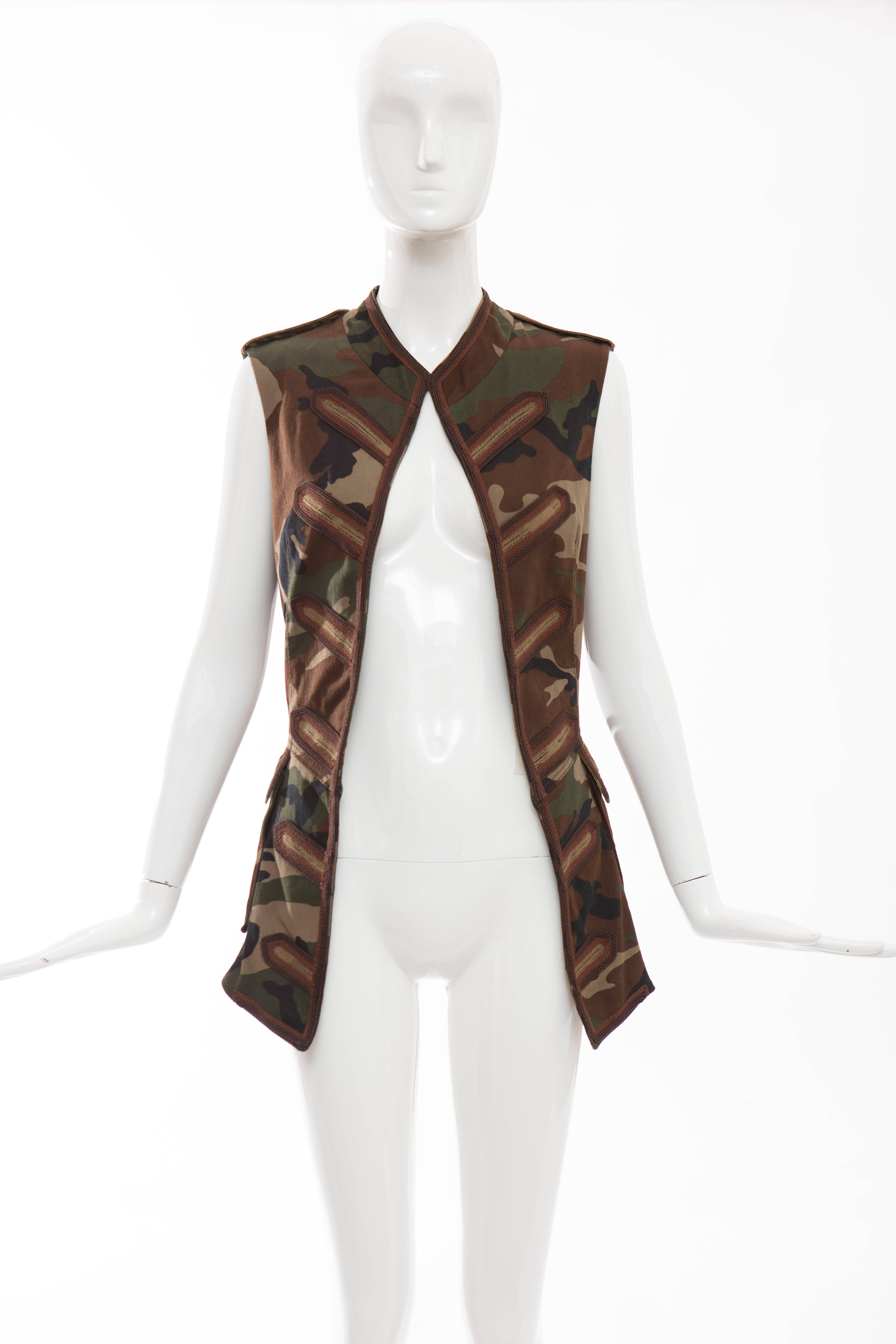Black Jean Paul Gaultier Cotton Camouflage Vest, Spring - Summer 2008