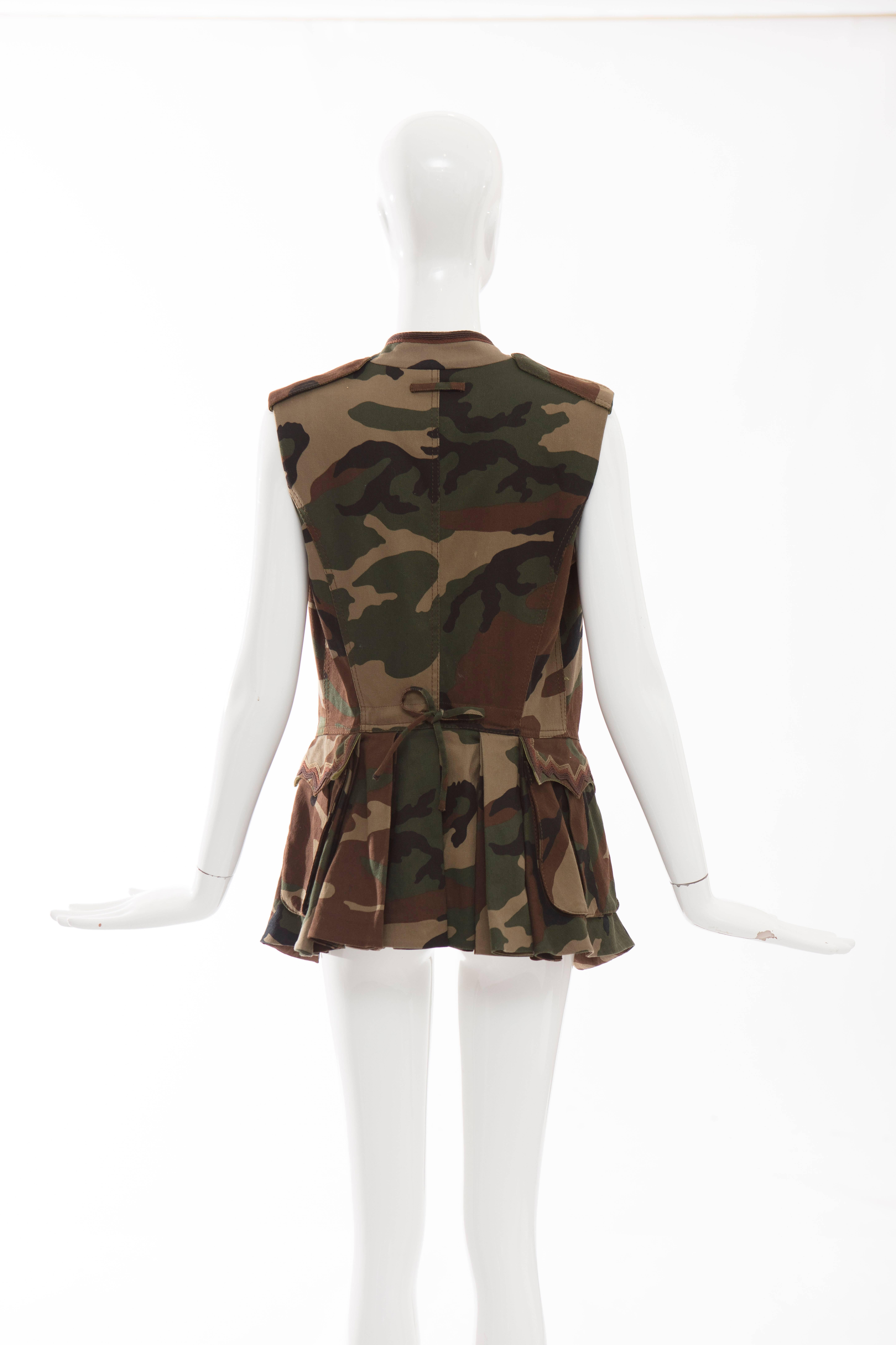 Jean Paul Gaultier Cotton Camouflage Vest, Spring - Summer 2008 In Excellent Condition In Cincinnati, OH