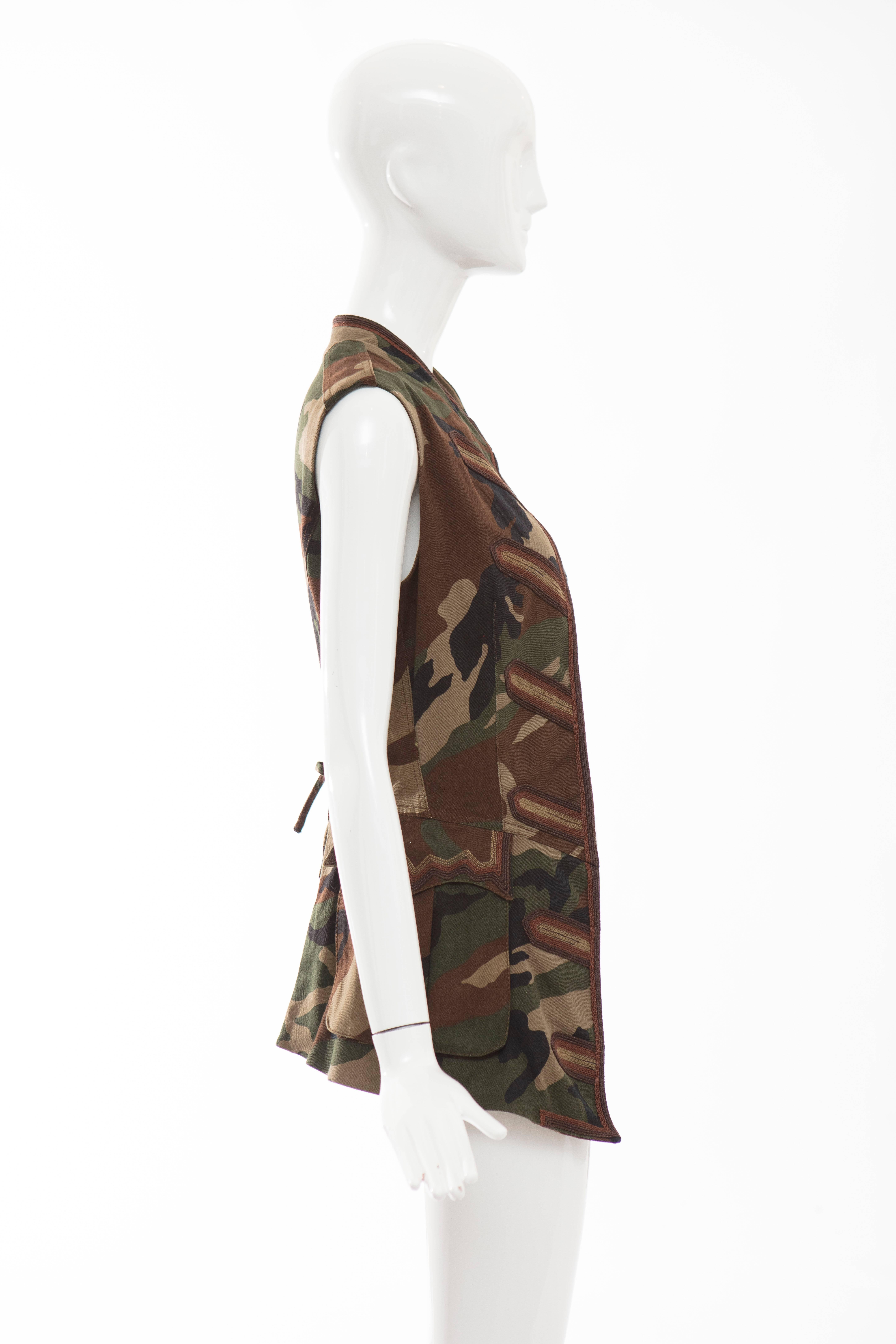 Women's Jean Paul Gaultier Cotton Camouflage Vest, Spring - Summer 2008