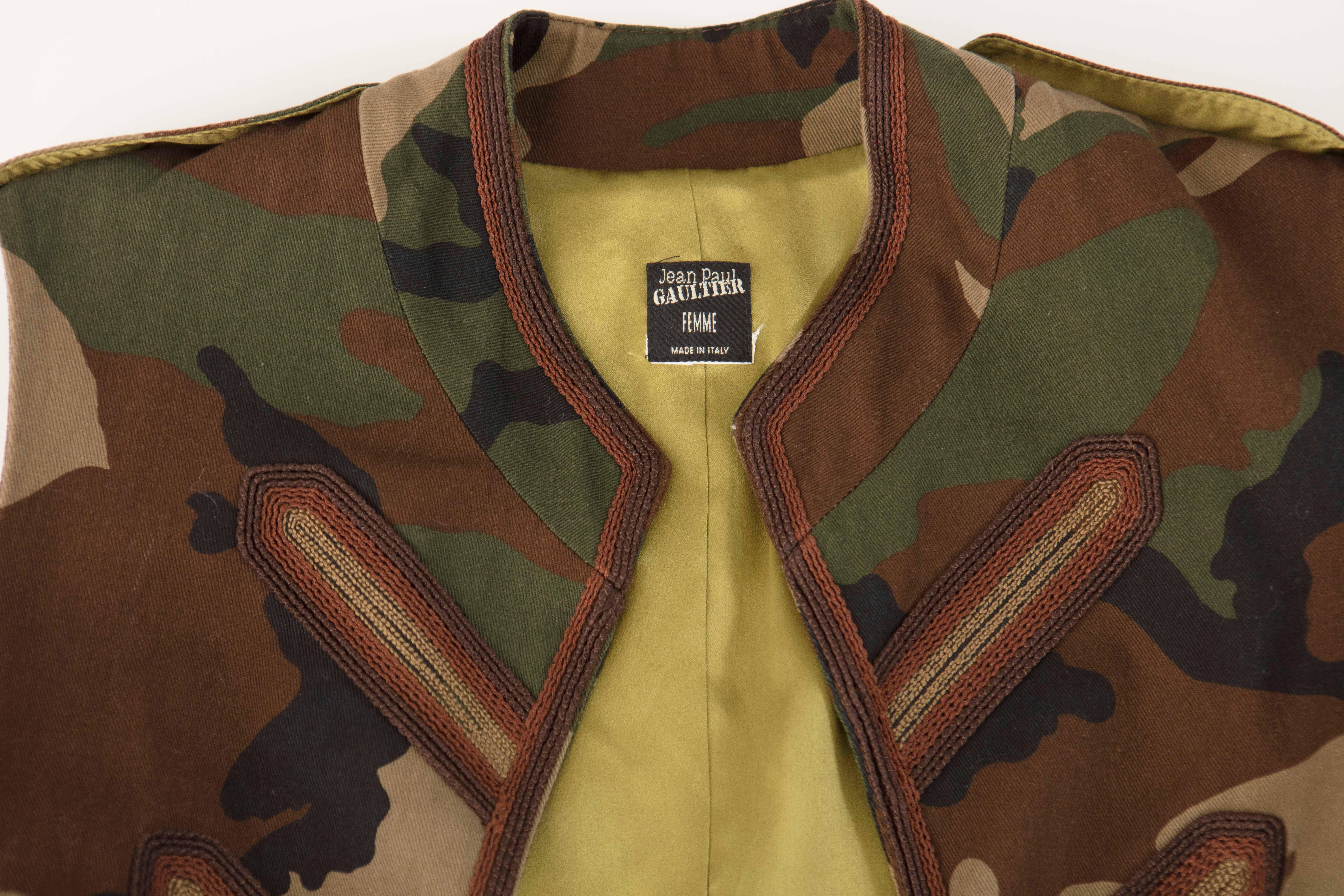 Jean Paul Gaultier Cotton Camouflage Vest, Spring - Summer 2008 6
