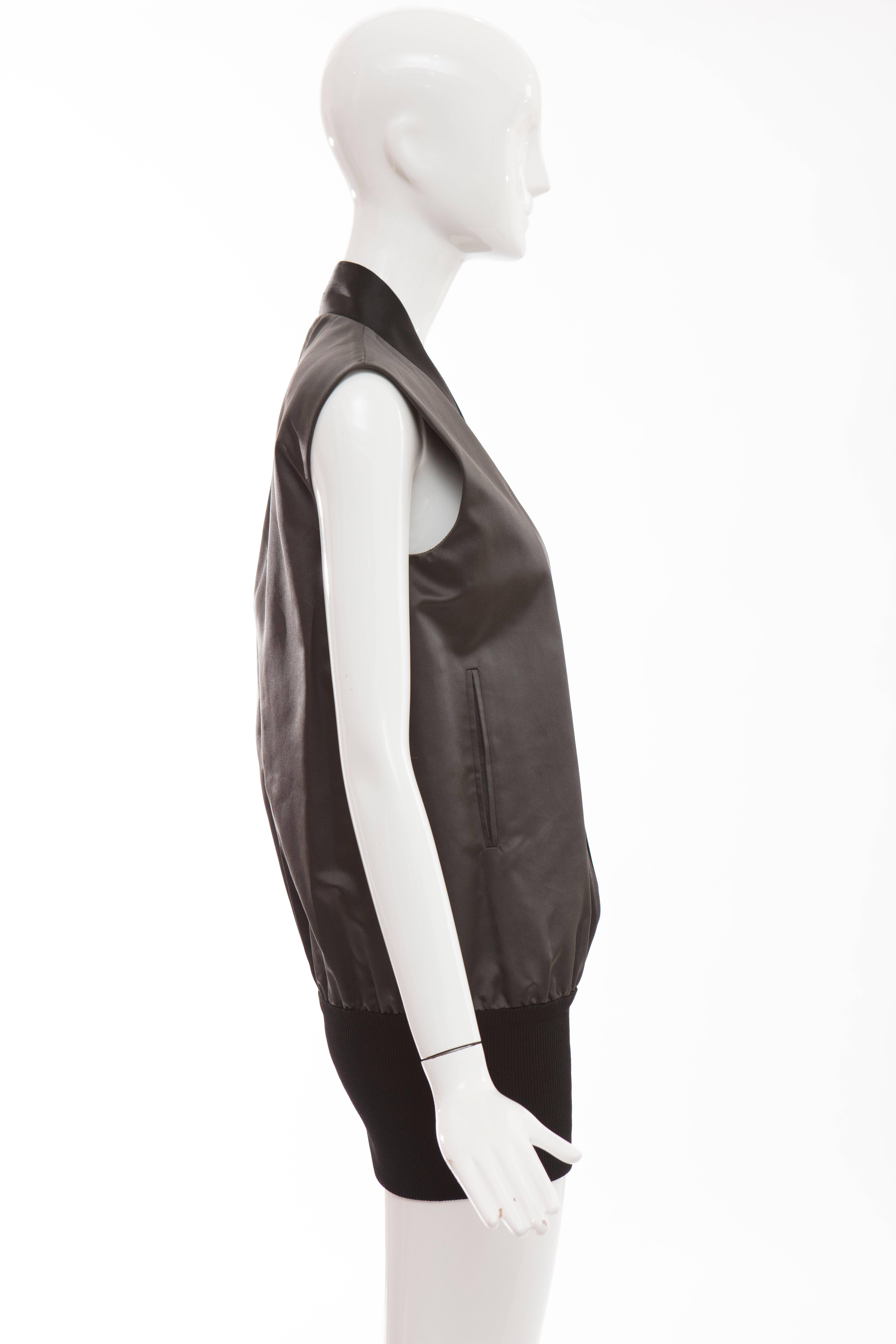 John Bartlett Charcoal Grey Duchess Silk Satin Vest, Autumn - Winter 1999 For Sale 1