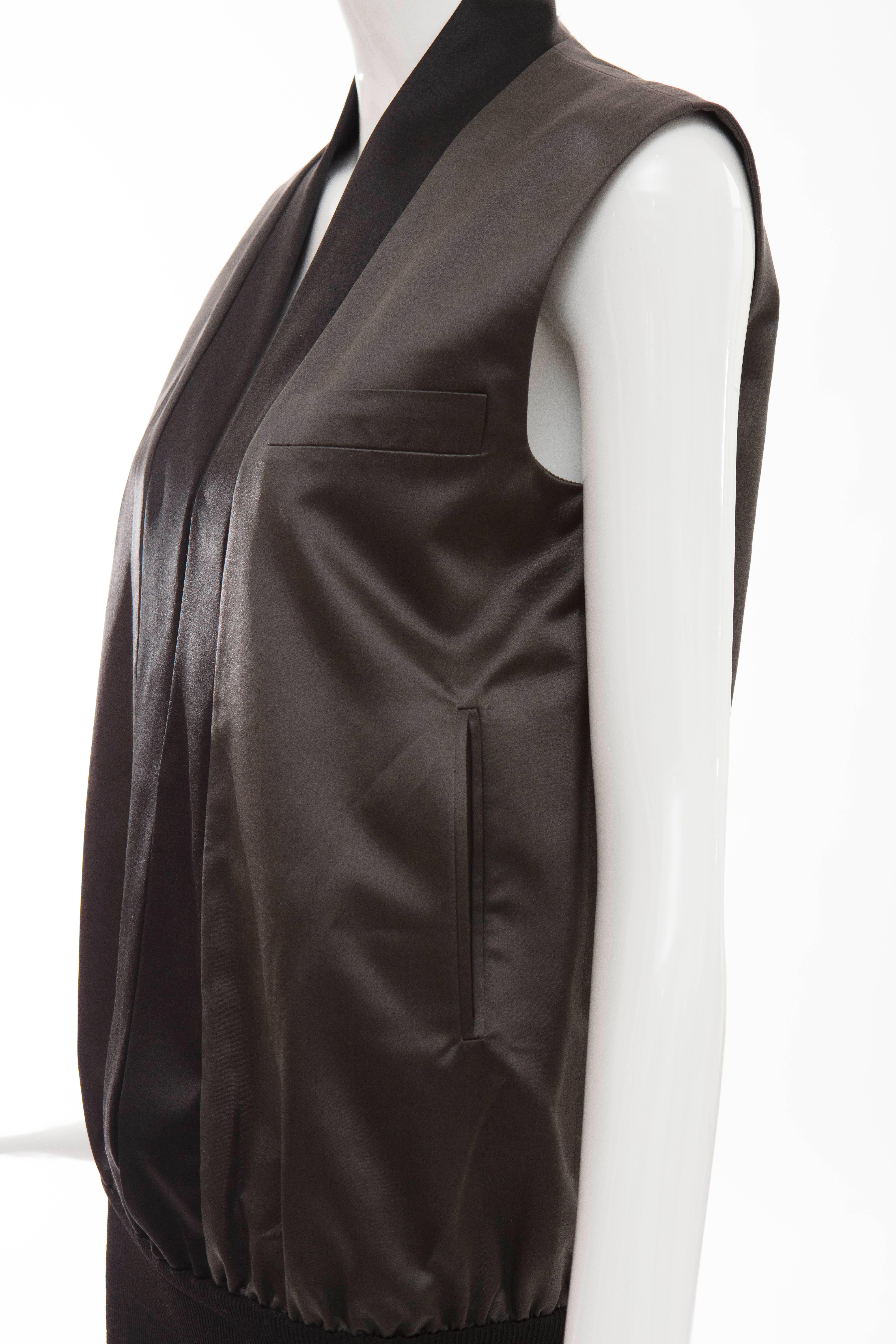 John Bartlett Charcoal Grey Duchess Silk Satin Vest, Autumn - Winter 1999 For Sale 2