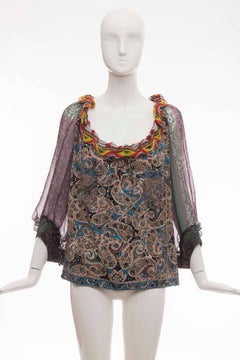 Balenciaga Nicolas Ghesquière Paisley Silk Chiffon Blouse, Circa 2005
