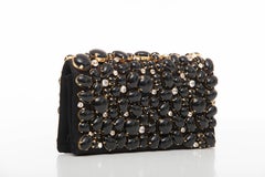 Prada Black Silk Satin Raso Pietre Evening Clutch, Spring 2011
