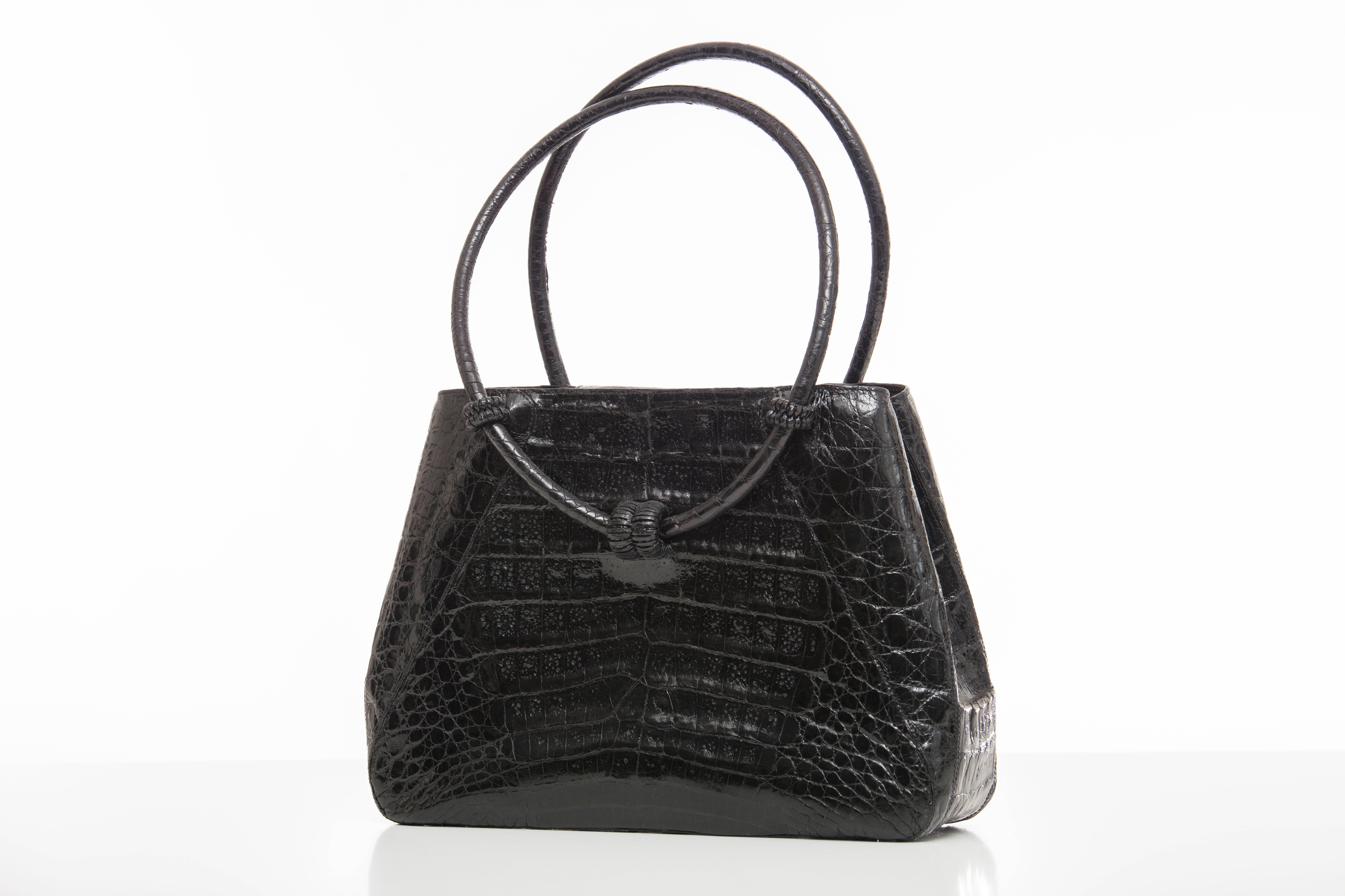 Women's Nancy Gonzalez Black Crocodile Handbag