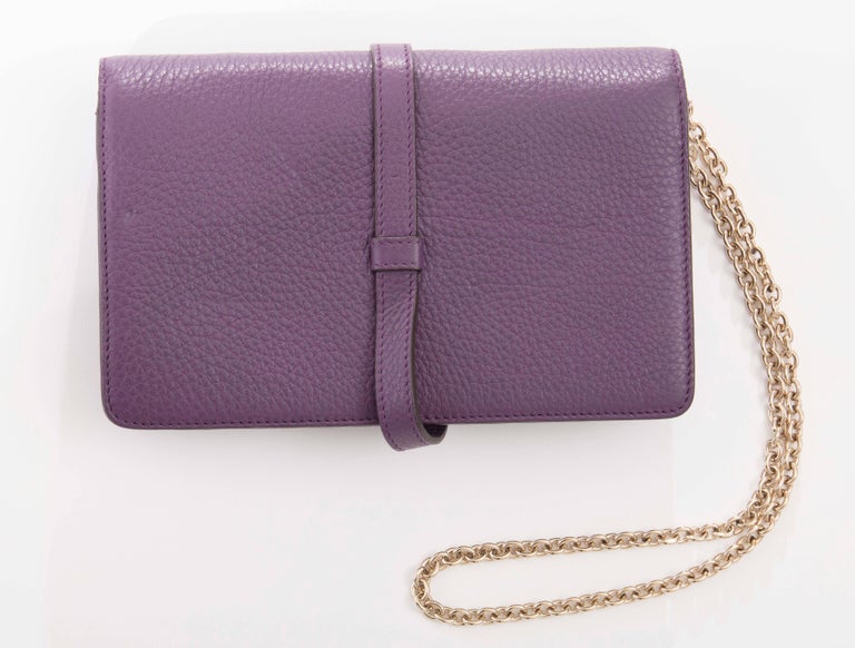 Gucci Amethyst Leather Wallet On Chain Shoulder Bag For Sale at 1stDibs