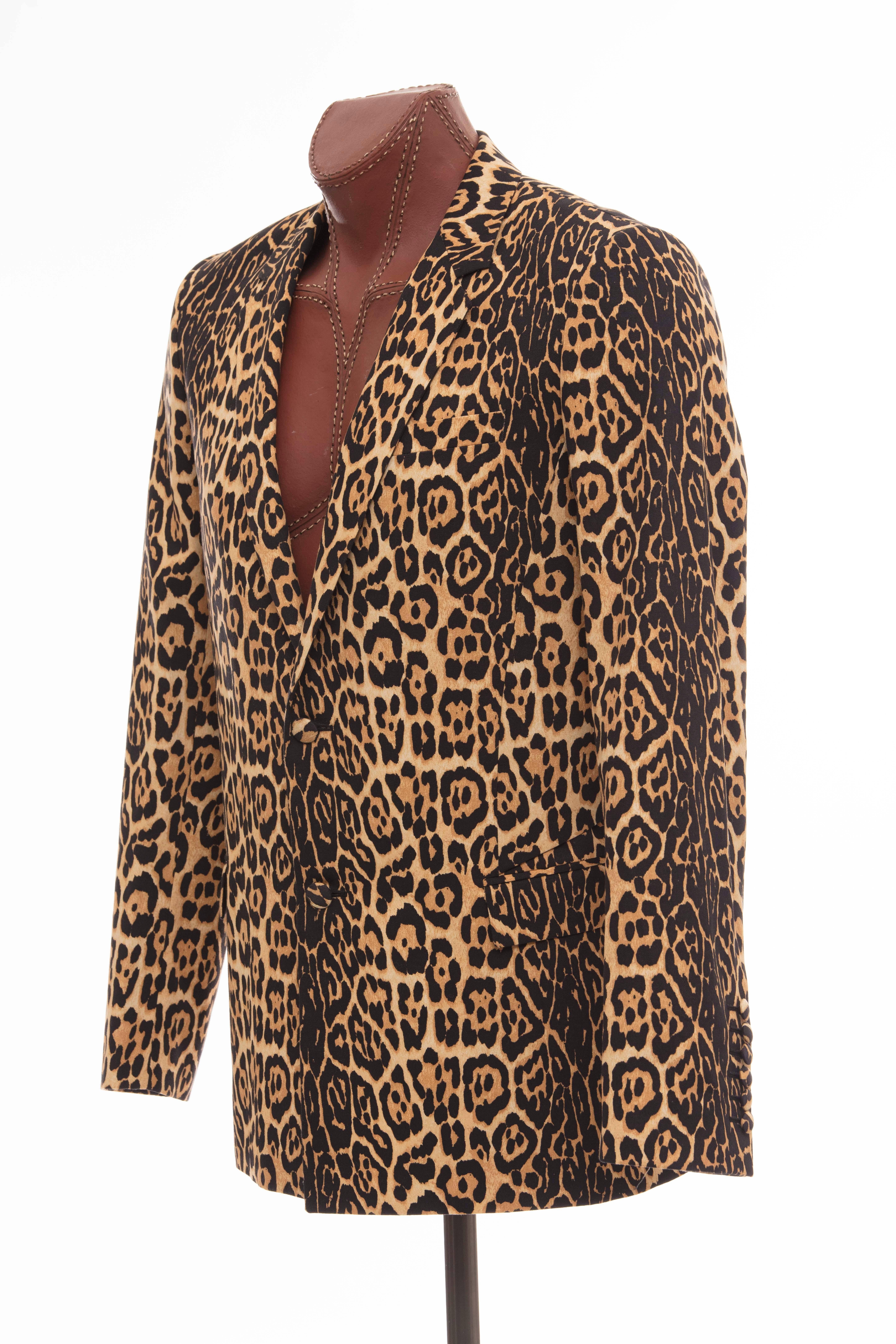 Givenchy Riccardo Tisci Men's Runway Cotton Leopard Blazer, Spring 2011 2