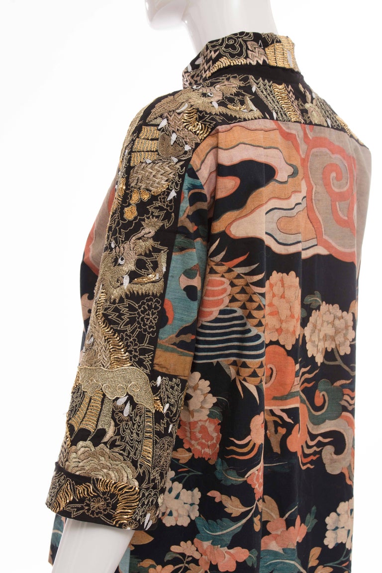 Dries Van Noten Cotton Digitally Printed Top With Metallic Embroidery ...