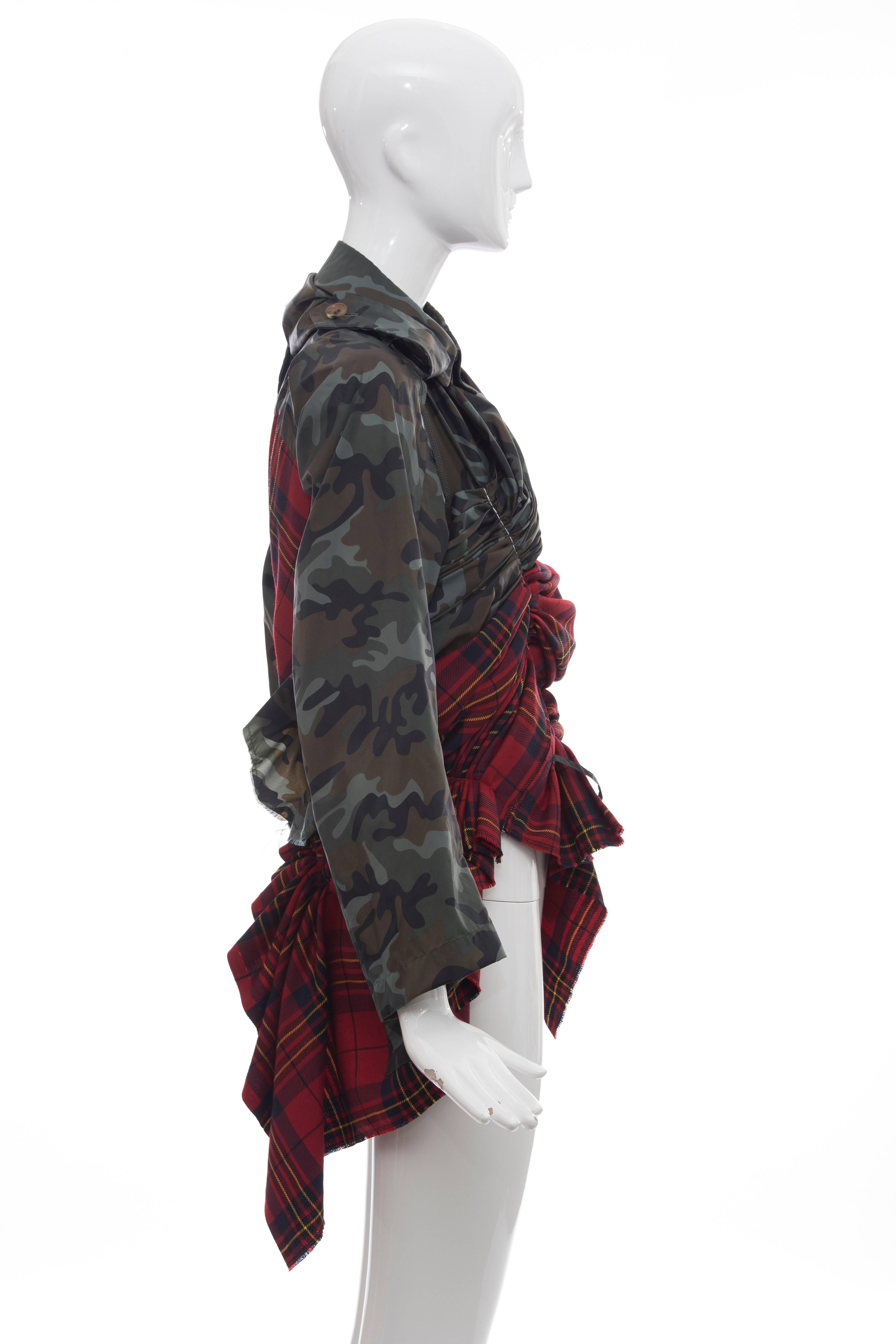 Comme des Garcons Nylon Camouflage Wool Tartan Plaid Jacket, Spring 2006  1
