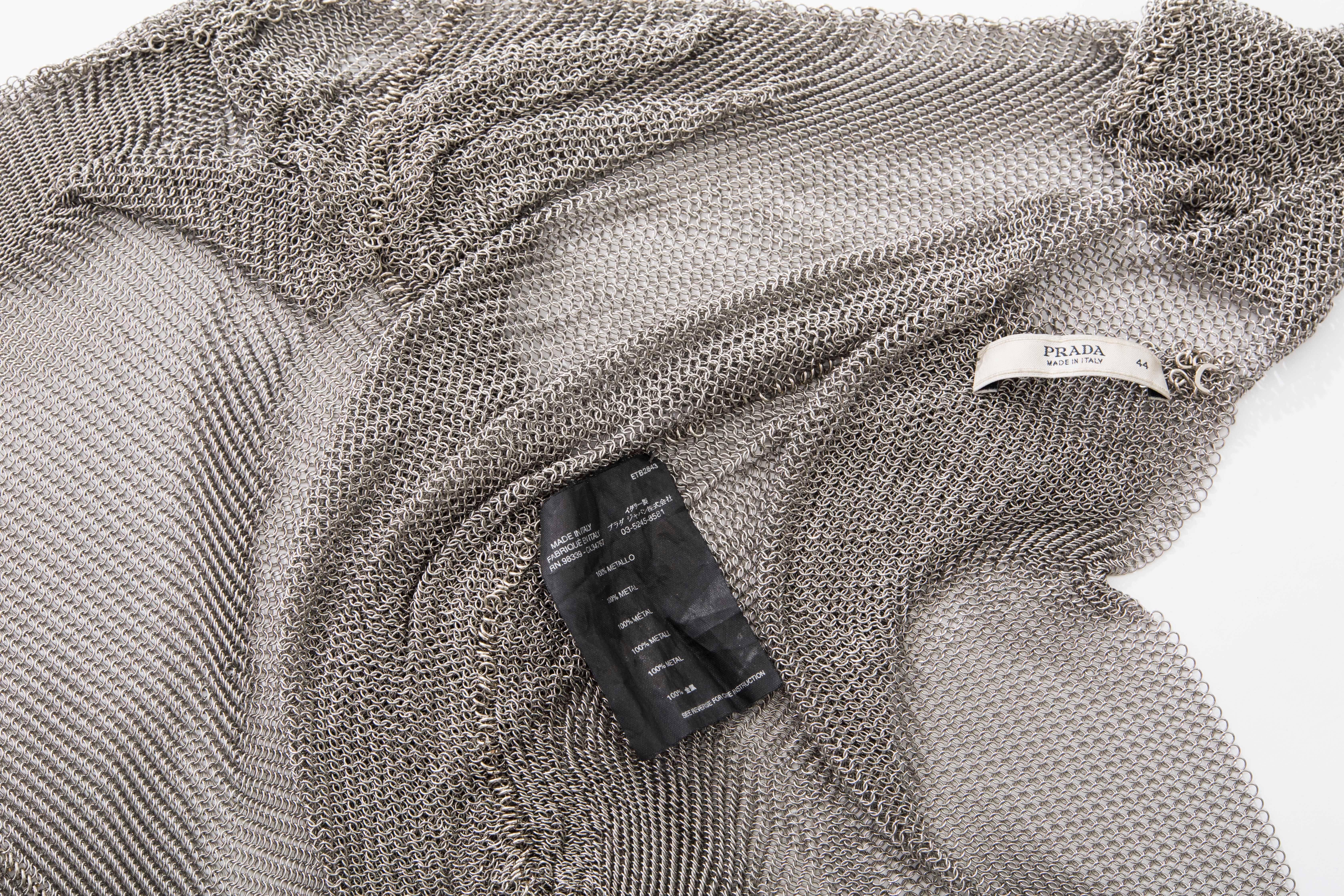 Prada Silver Chain Mail Top With Cap Sleeve, Fall 2002 3