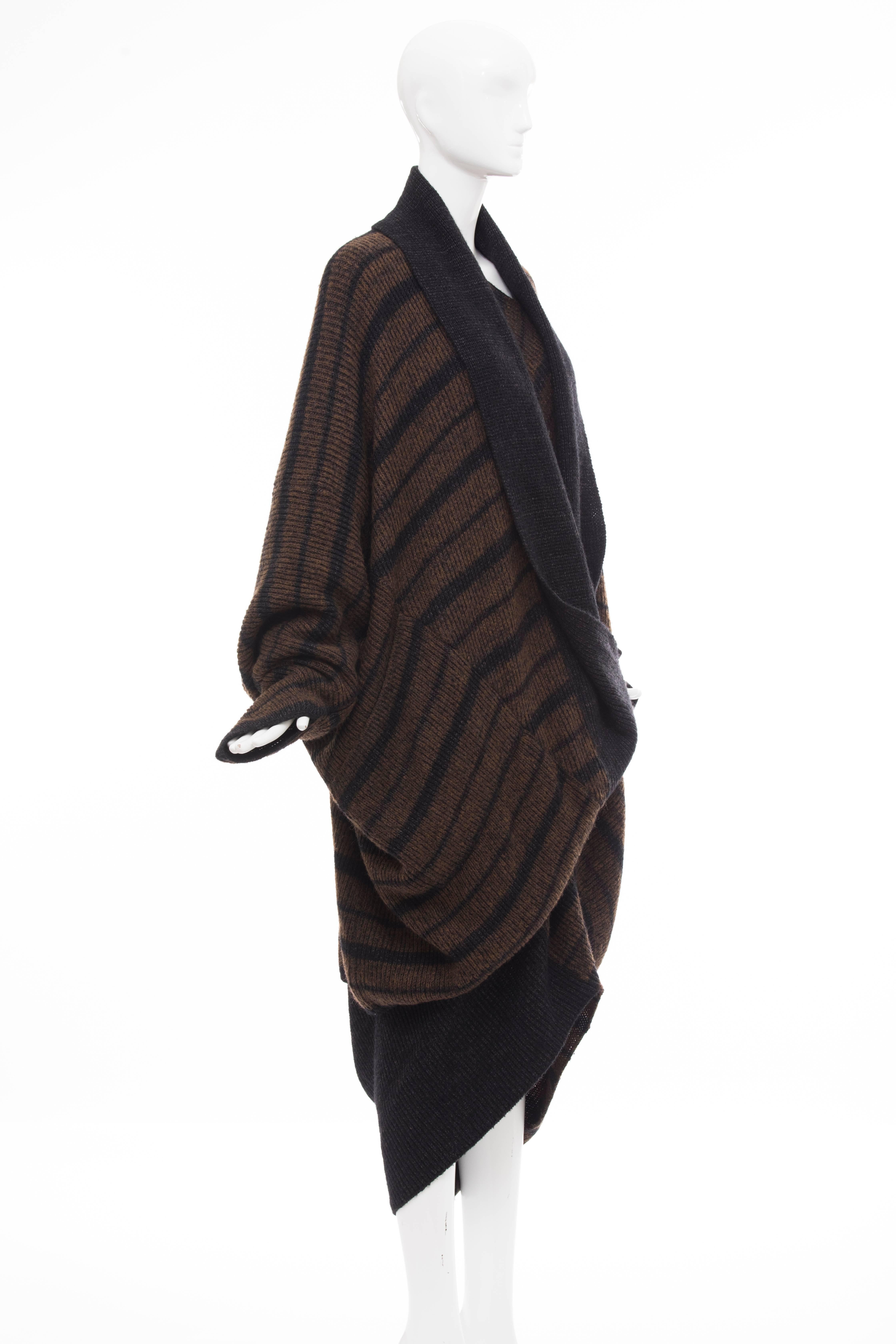 Issey Miyake Striped Wool Sweater Dress Cocoon Cardigan Ensemble, Circa ...