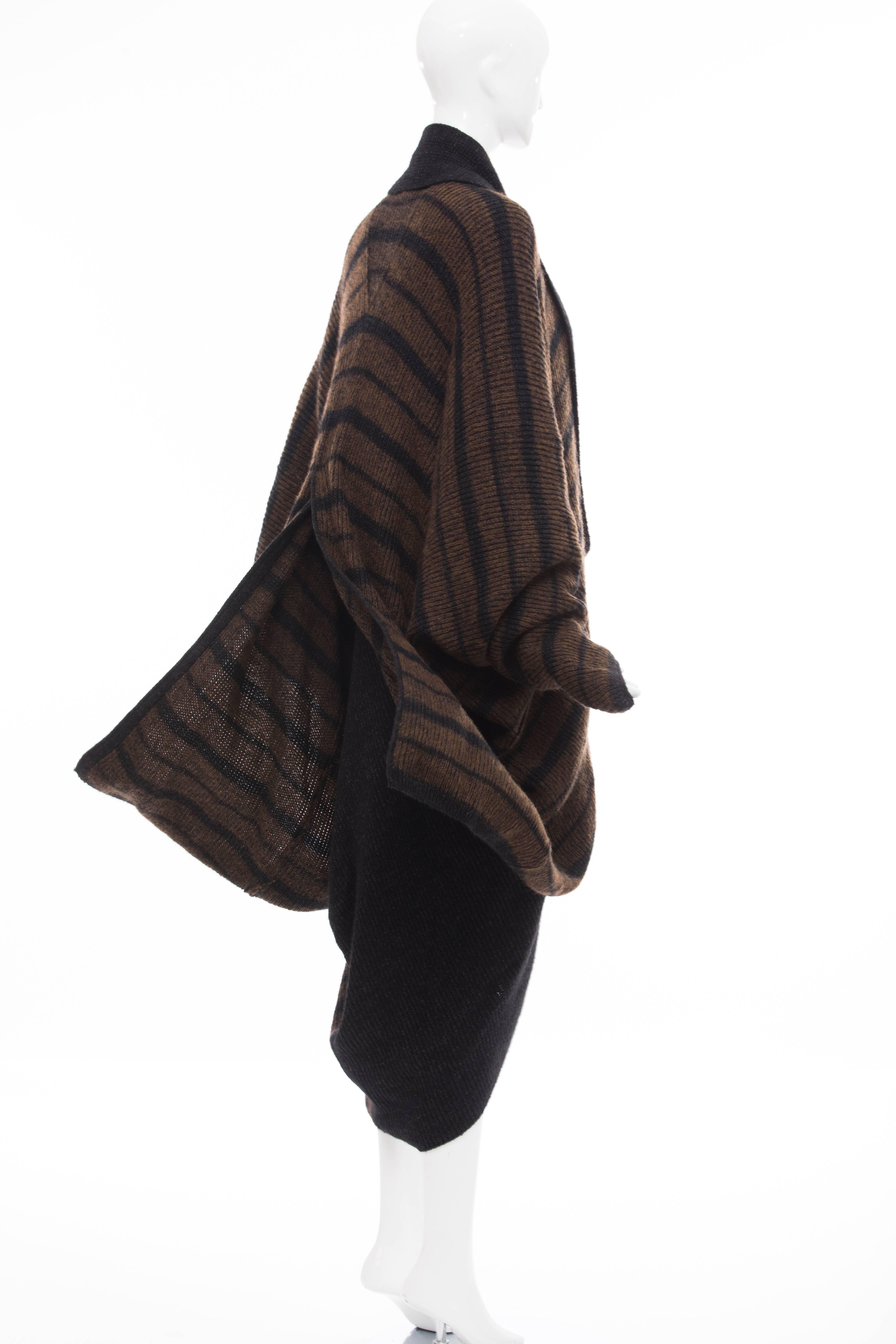 Issey Miyake Striped Wool Sweater Dress Cocoon Cardigan Ensemble, Circa ...